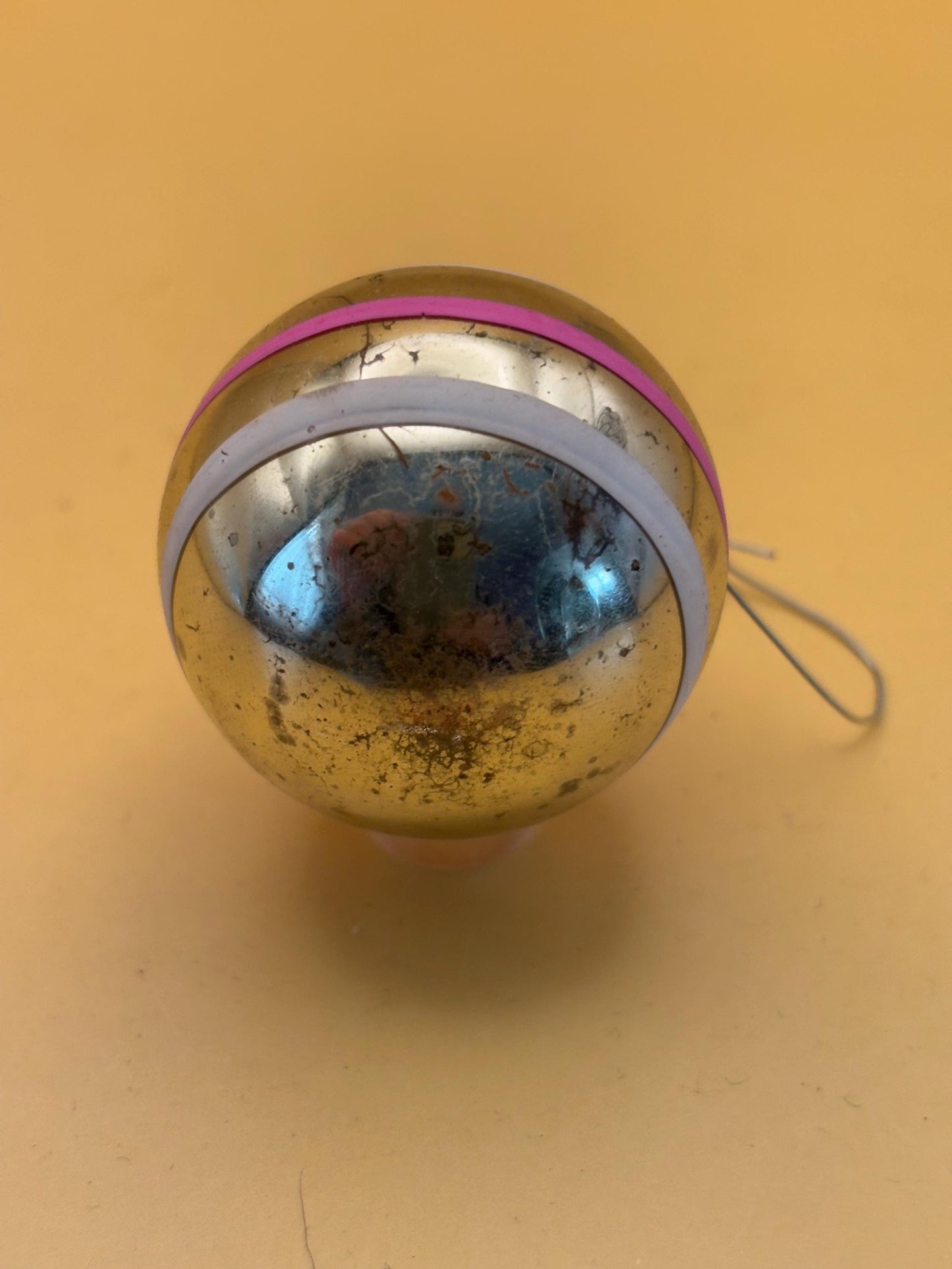 Vintage Shiny Brite Striped Ball Ornament Circle Circa 1940’s Lover Antiques and Vintage