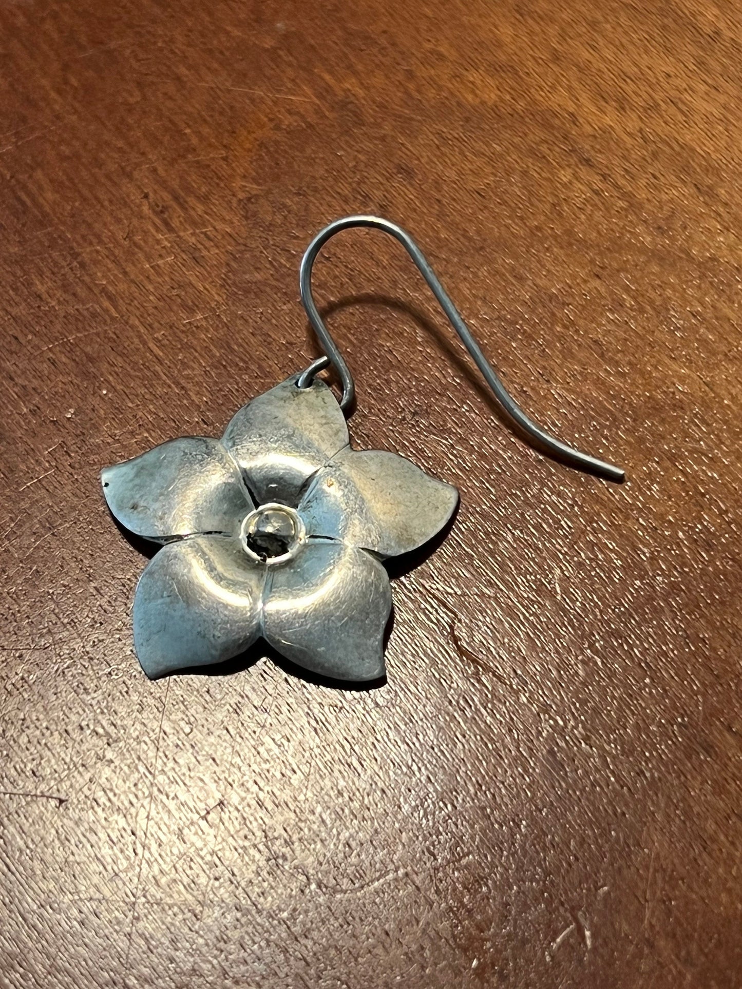 Vintage Sterling Silver Flower Earrings Hook Pierced Earring jewelry flowers
