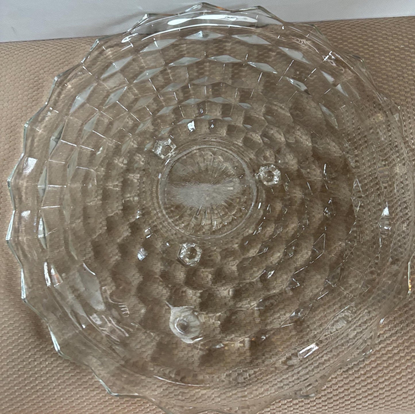 Vintage Fostoria Glass 3-Footed Dish: Large Glass Platter
