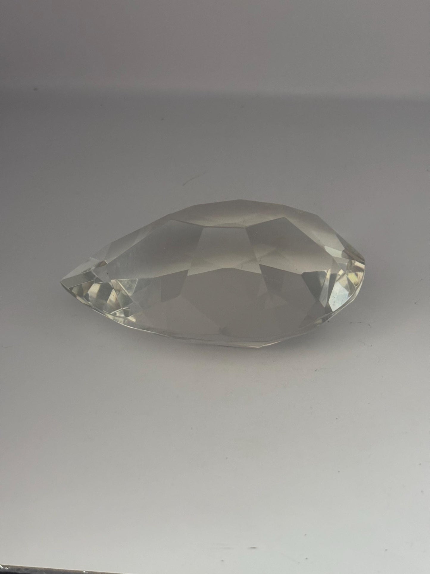 Rosenthal Clear Crystal Pear Shaped Paperweight 6 Inch Vintage Faceted Glass Desk Accessory