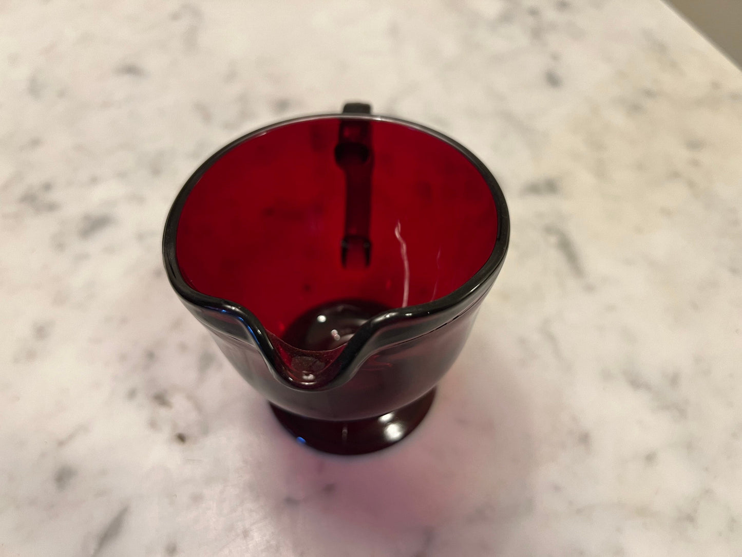Ruby Red Sugar & Creamer Set red glass mid century modern