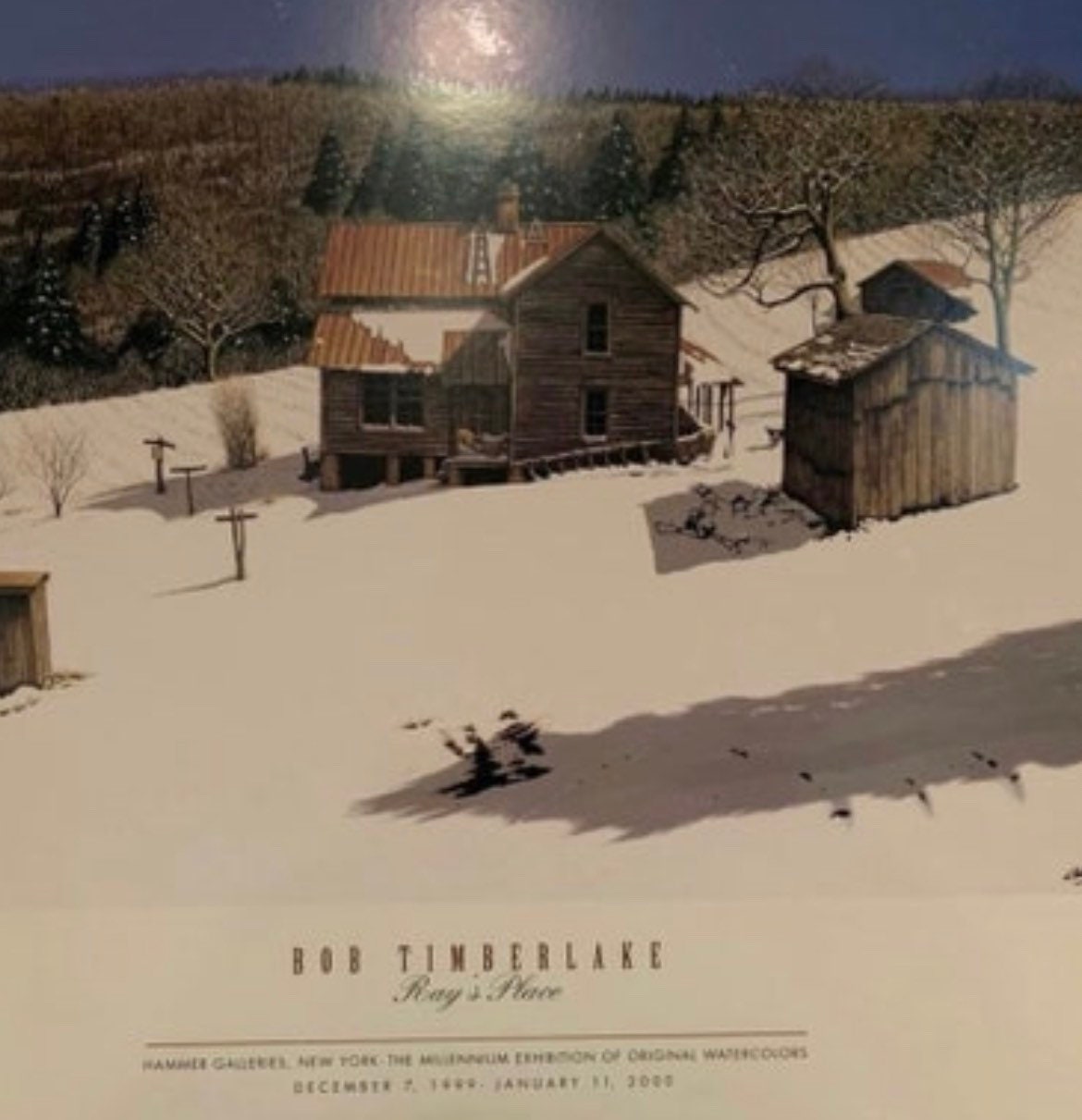 Vintage Bob Timberlake Print Ray’s Place Cabin Shed Outhouse