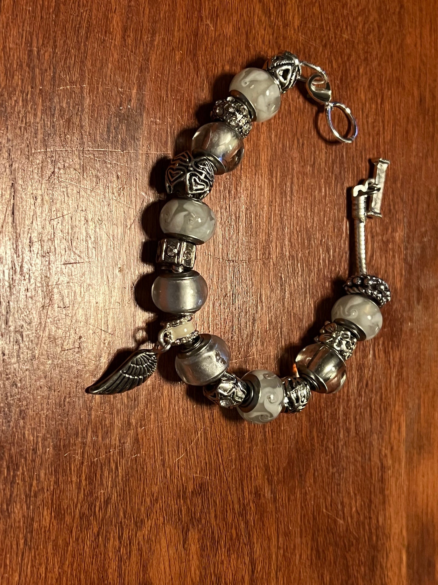 Angel Wing Charm bracelet Willabee and Ward jewelry ANGELIC WHITE Charms love Valentine’s Day Gift beads