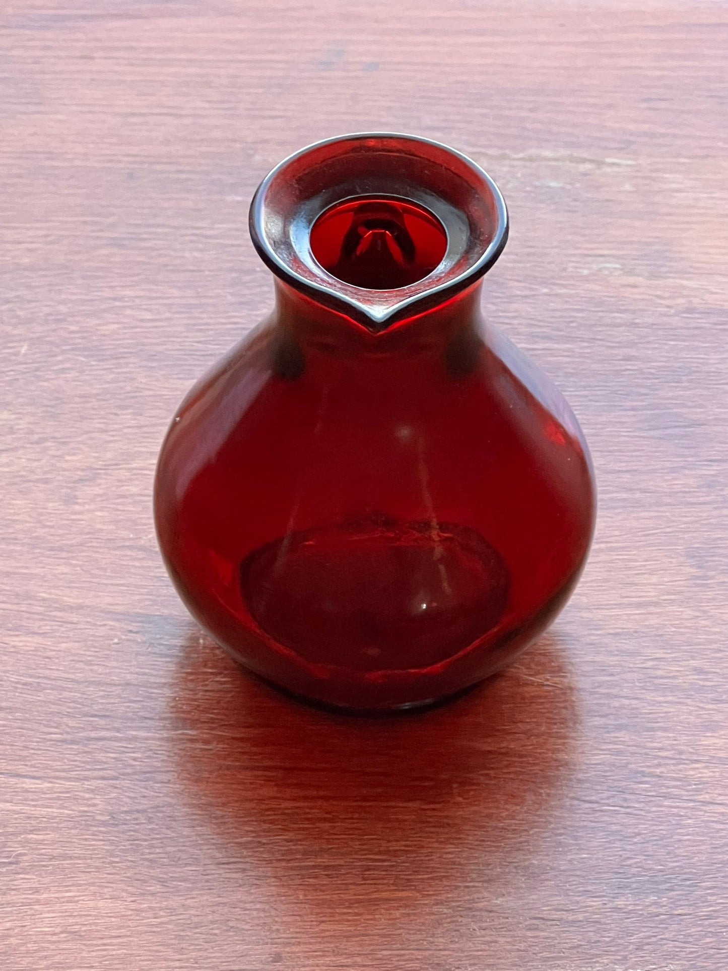 1980s Avon Ruby Red Glass Strawberry Bath Foam Decanter Bottle