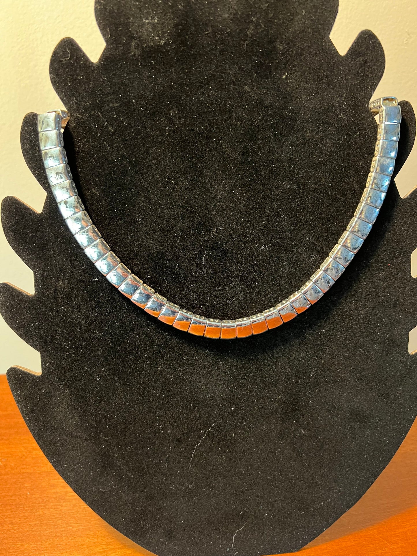 Vintage Silver Choker style necklace silver tone estate jewelry Lover Antiques and Vintage