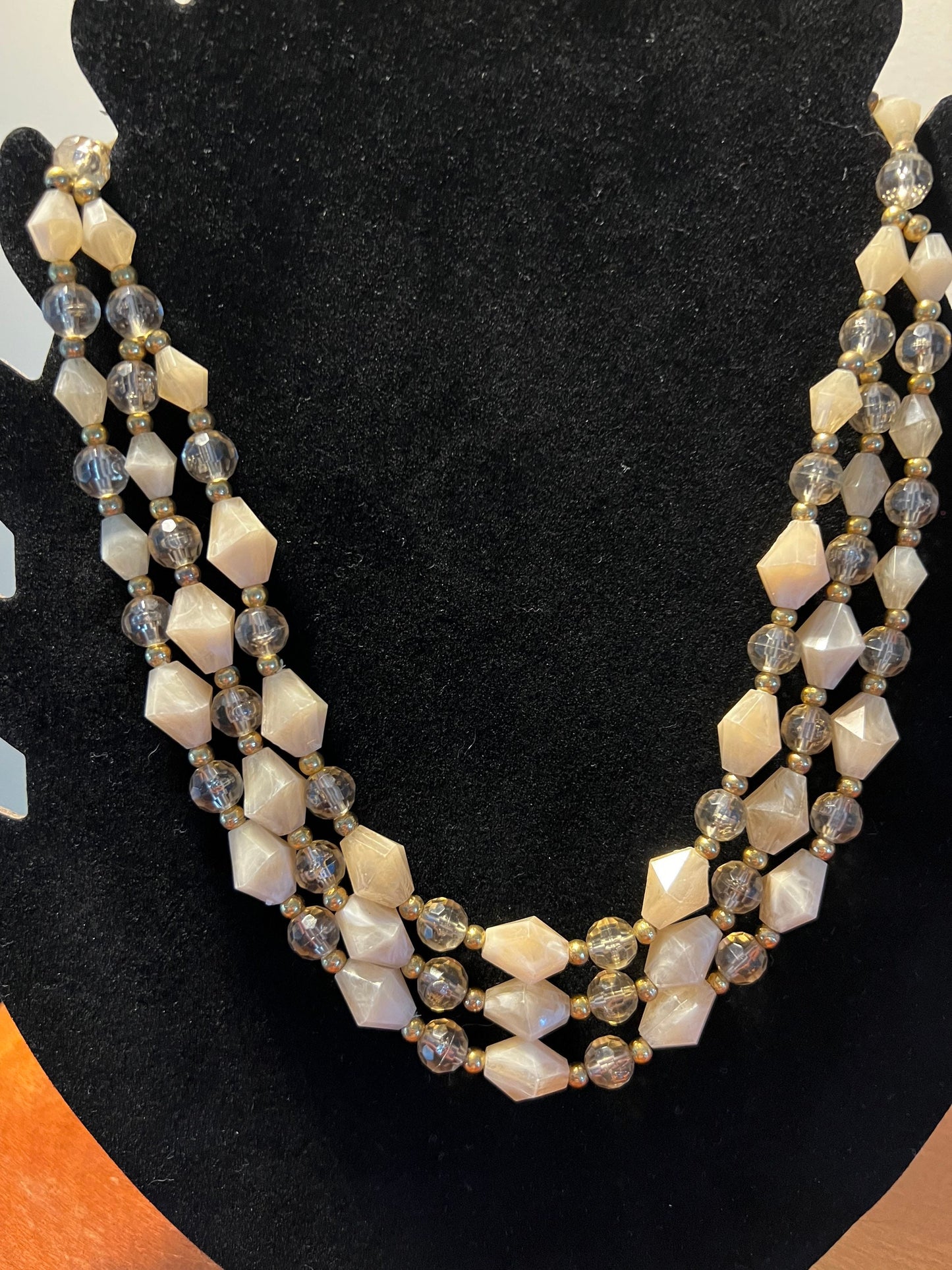 Vintage multi strand beaded necklace with hook clasp estate jewelry Lover Antiques and Vintage