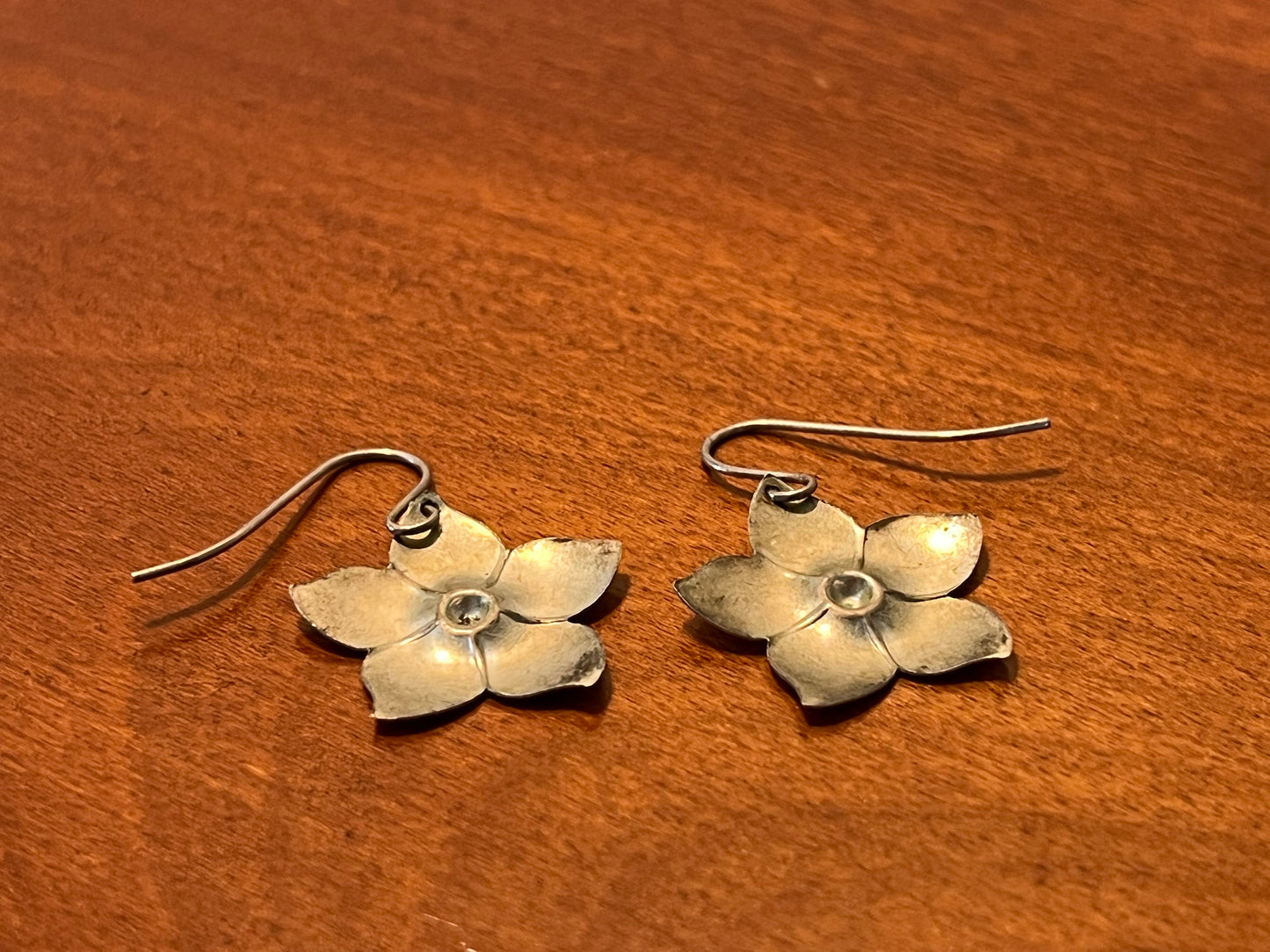 Vintage Sterling Silver Flower Earrings Hook Pierced Earring jewelry flowers