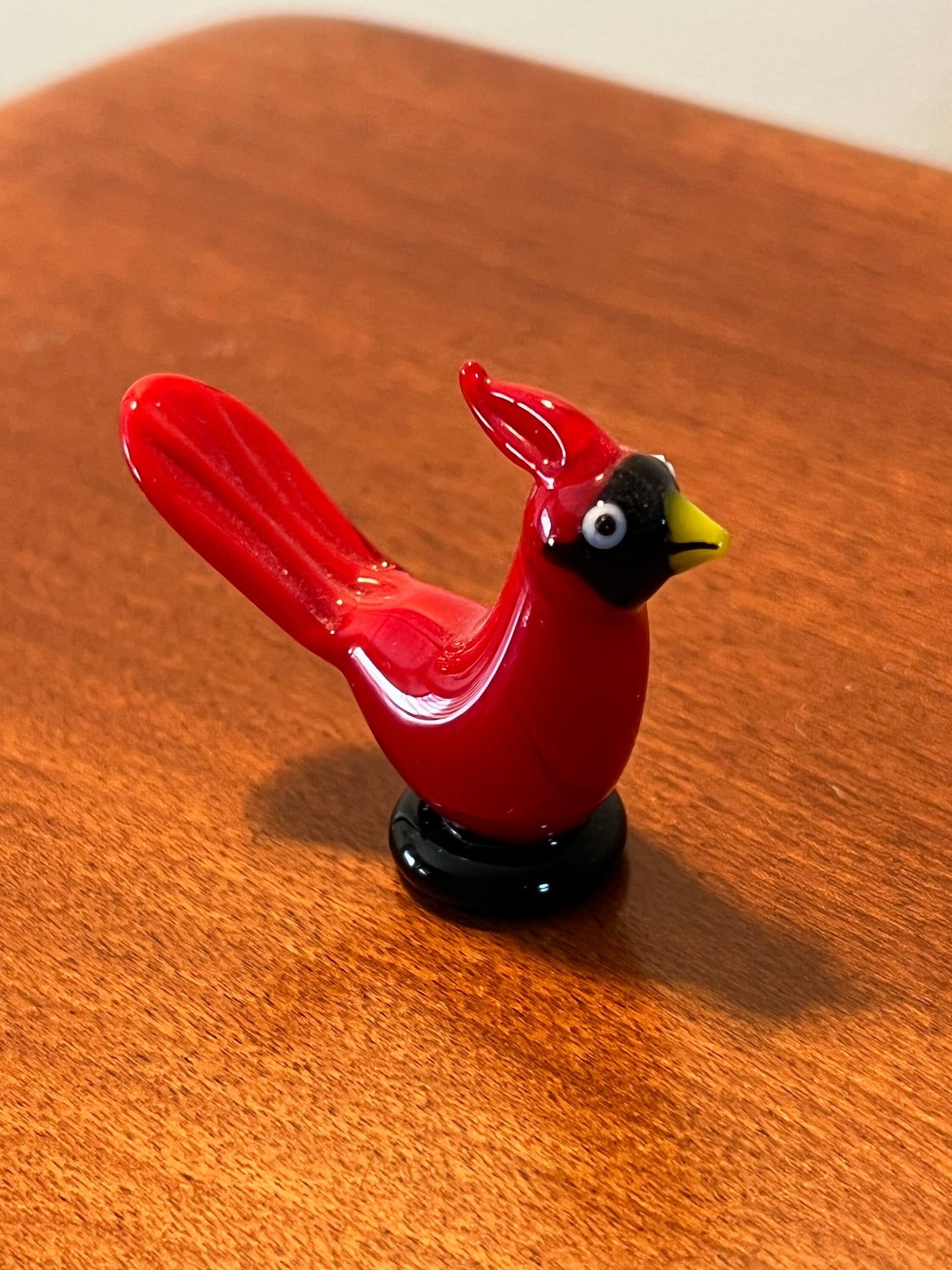 Vintage Red Cardinal mini small collectible glass art bird figure figurine Lover Antiques and Vintage