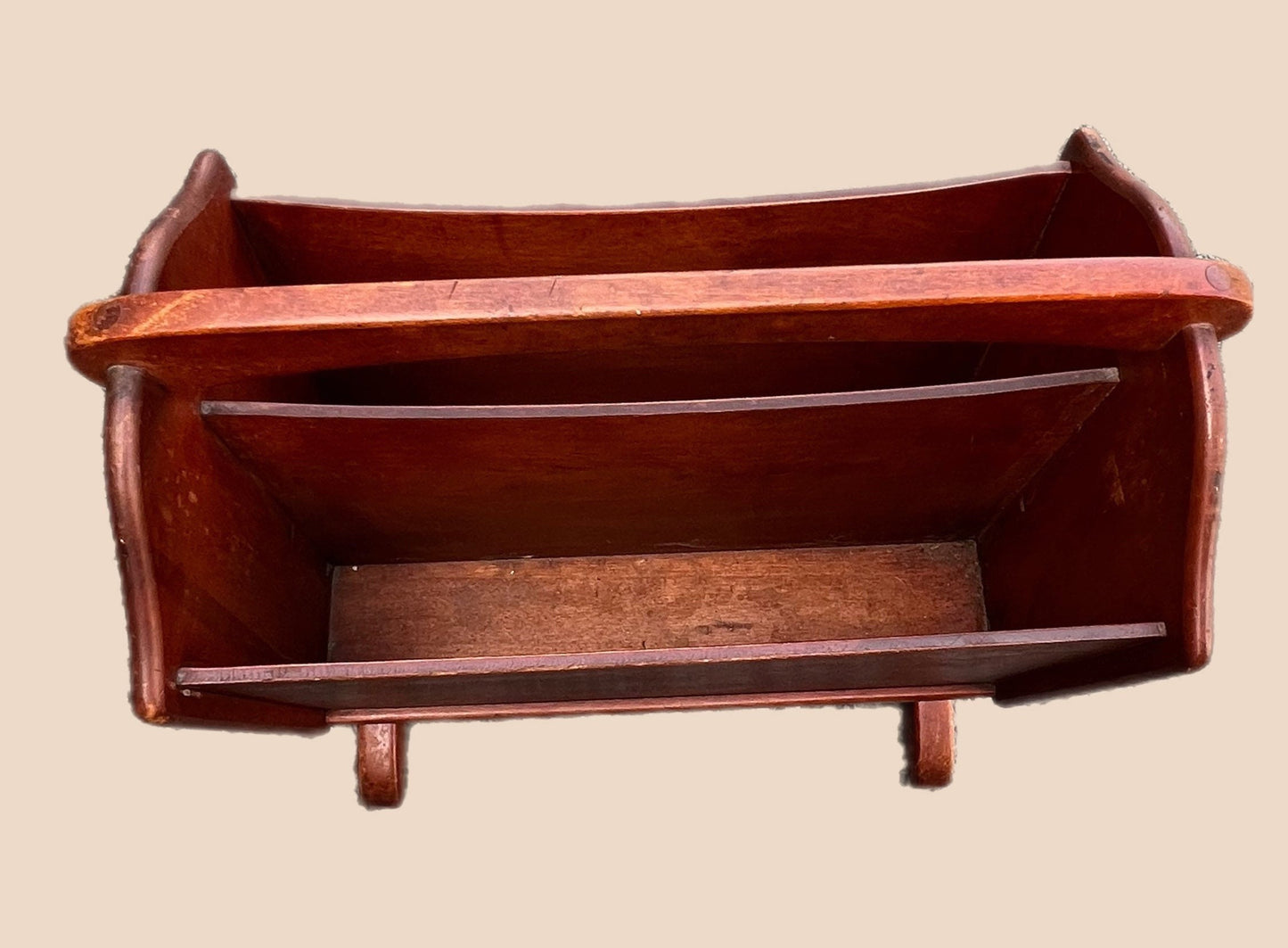 Vintage Maple Wood Magazine Rack Mag Stand Rustic Lake House Furniture