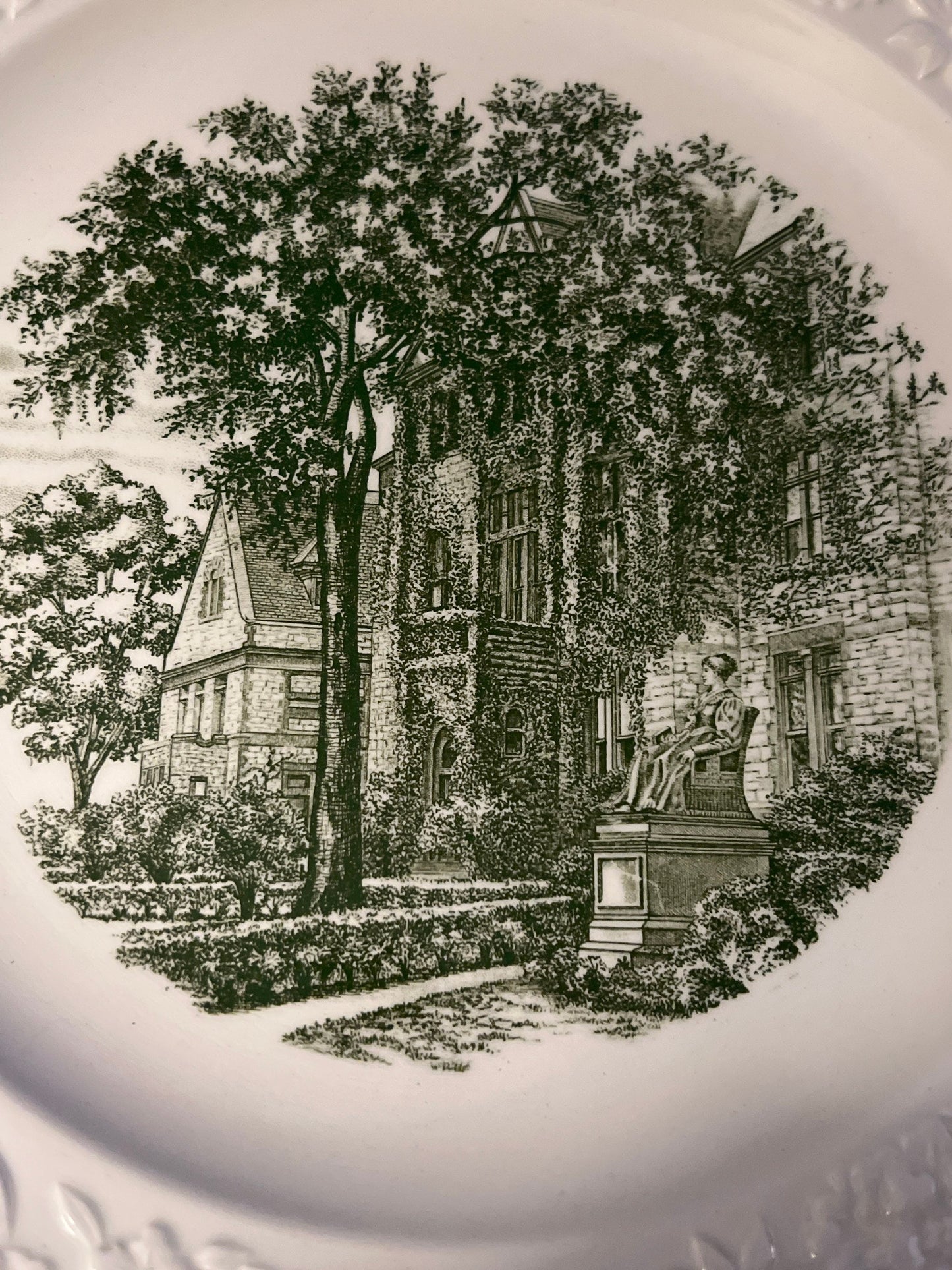 Wedgwood Etruria England Gurley Hall Russell Sage College Plate Wall Hanging Plates Lover Antiques and Vintage