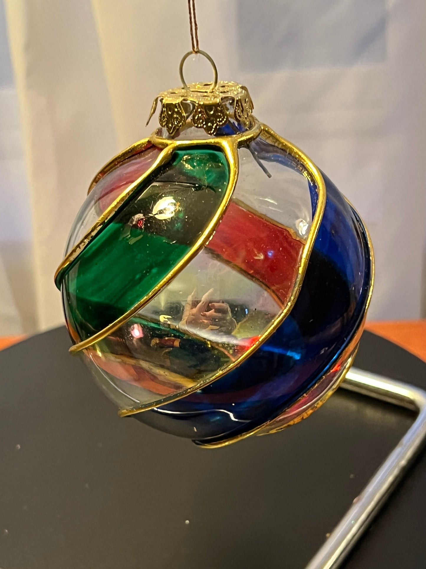 Vintage Large Swirl Glass Christmas Holiday Ornaments ornament art