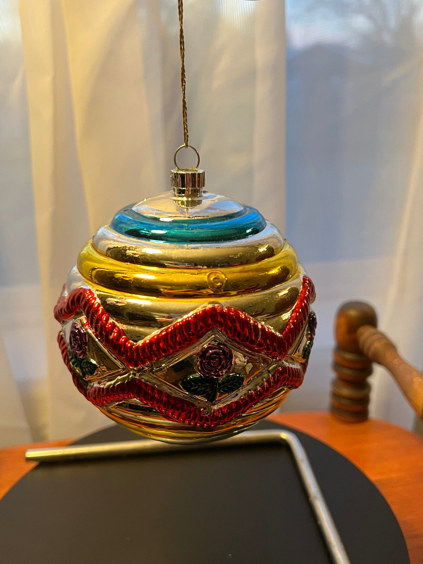 Vintage Large Glass Christmas Holiday Ornaments ornament glass art round