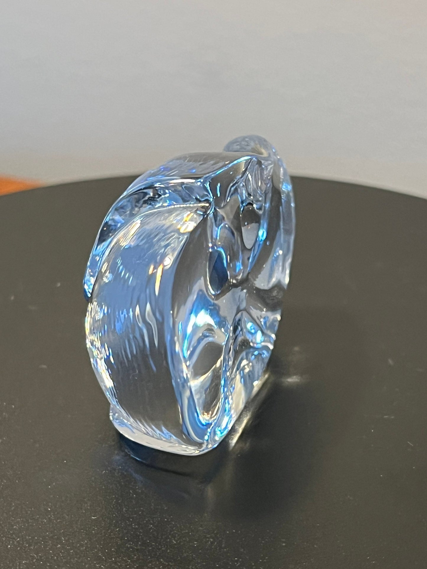 Vintage Glass Elephant Trunk Up Sculpture Art Glass Figurine elephantsartwork signed crystal cut glass Lover Antiques and Vintage