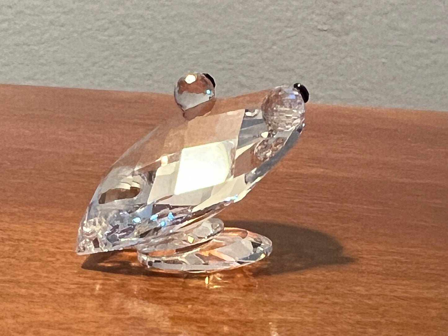 Vintage Swarovski Style Glass Frog Sculpture Art Glass Figurine frogs great gift artwork signed crystal cut glass Lover Antiques and Vintage