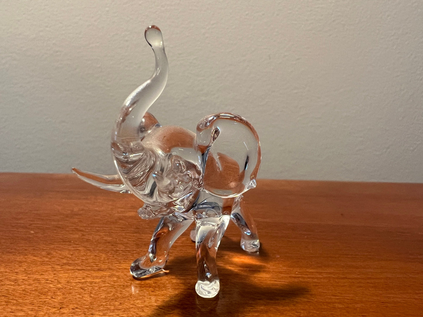 Vintage Glass Elephant Sculpture with Trunk Up Art Glass Figurine elephants great gift artwork glass