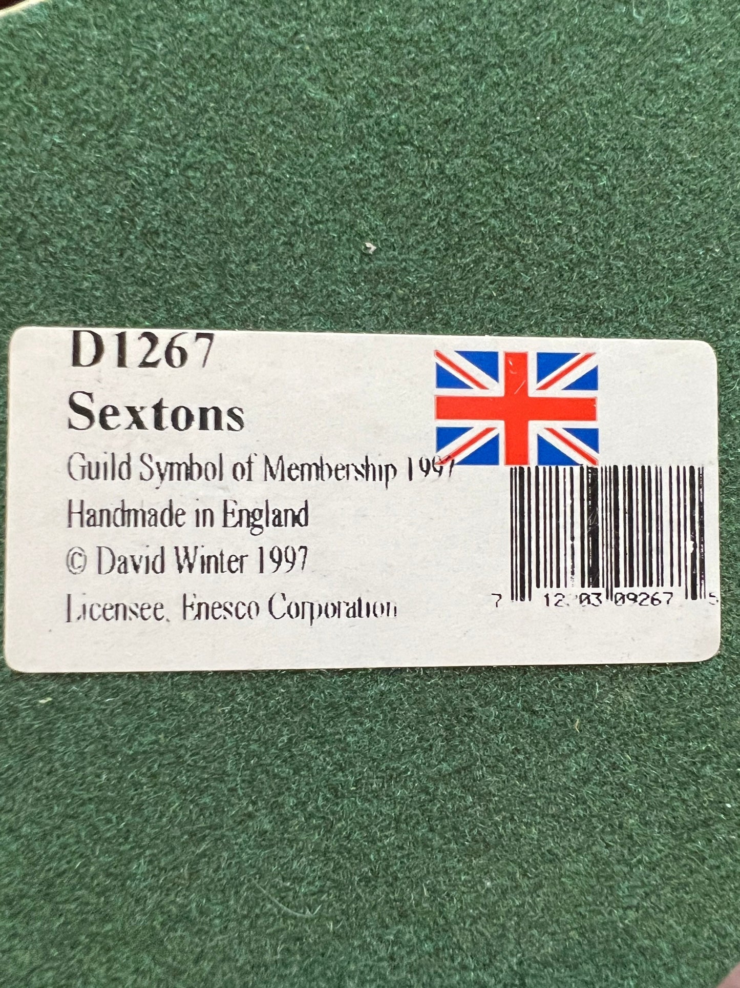 Vintage Sextons by David Winter 1997 handmade hand painted by John Hine, LTD Great Britain Guild Membership figure figurine