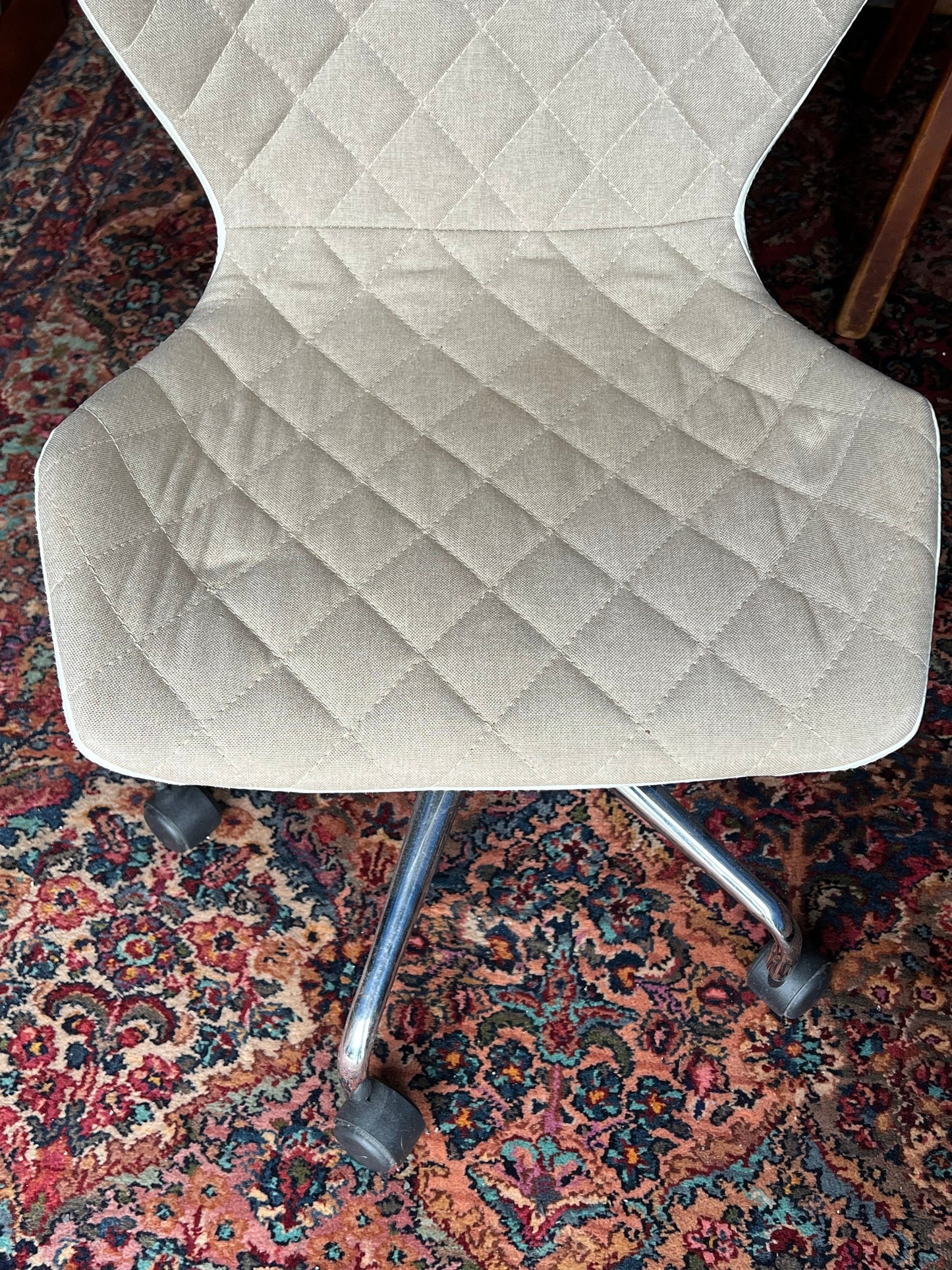 Mid Century Modern Style Cream Tan Office Chair Vintage Chairs Lover Antiques