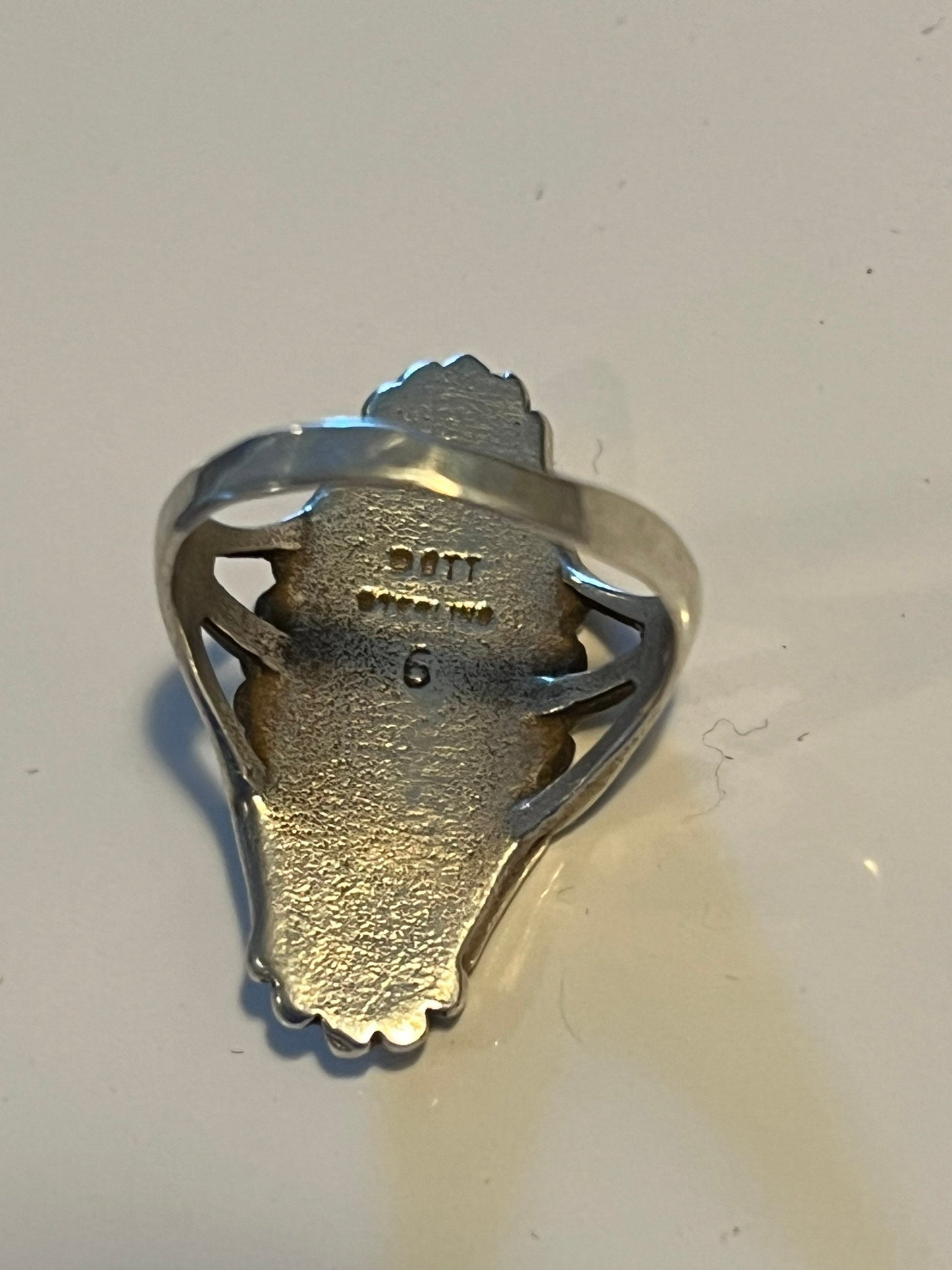 Vintage Navajo Sterling Silver Ring with Turquoise Bell Trading Post Southwest Pretty Things