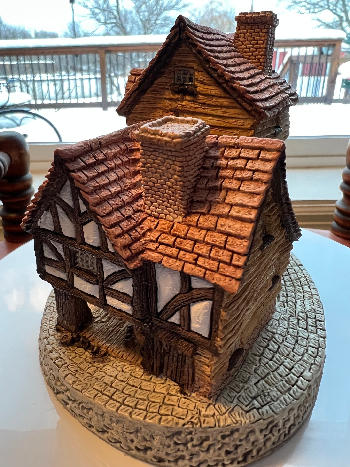 Vintage David Winter Market Street Cottage 1980 handmade cottage hand painted Great Britain figurines David Hine cottages