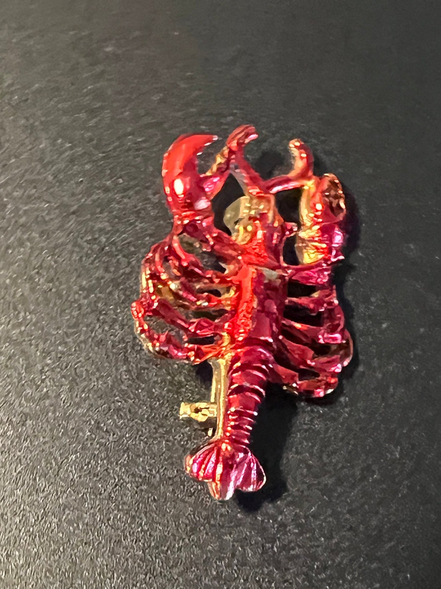 Vintage Red Lobster Brooch Pin Jewelry brooches Lover Antiques Red Enamel Pins