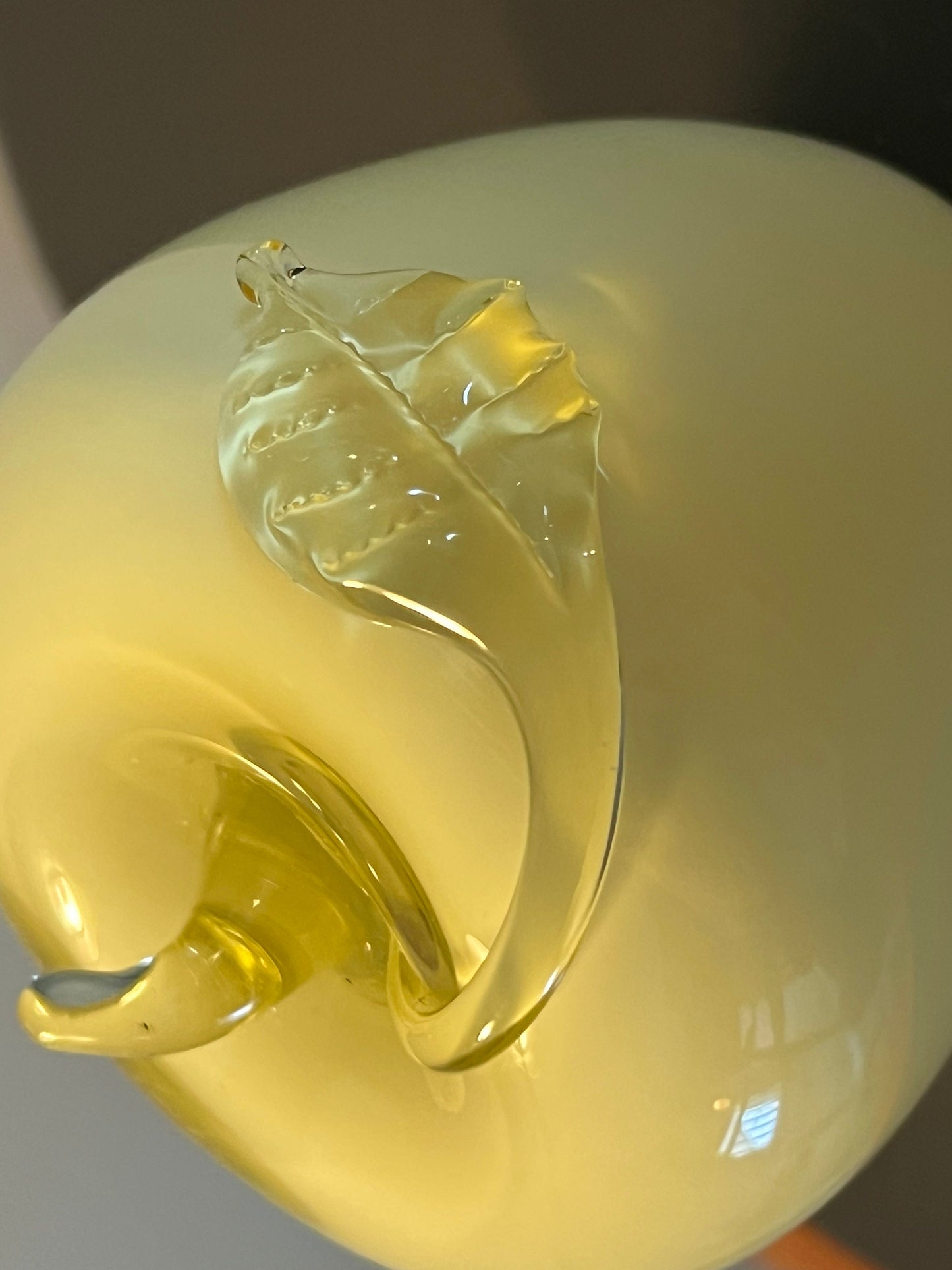 Vintage Fenton Yellow Glass Apple Paperweight with Overlay Apples Lover Antiques & Vintage