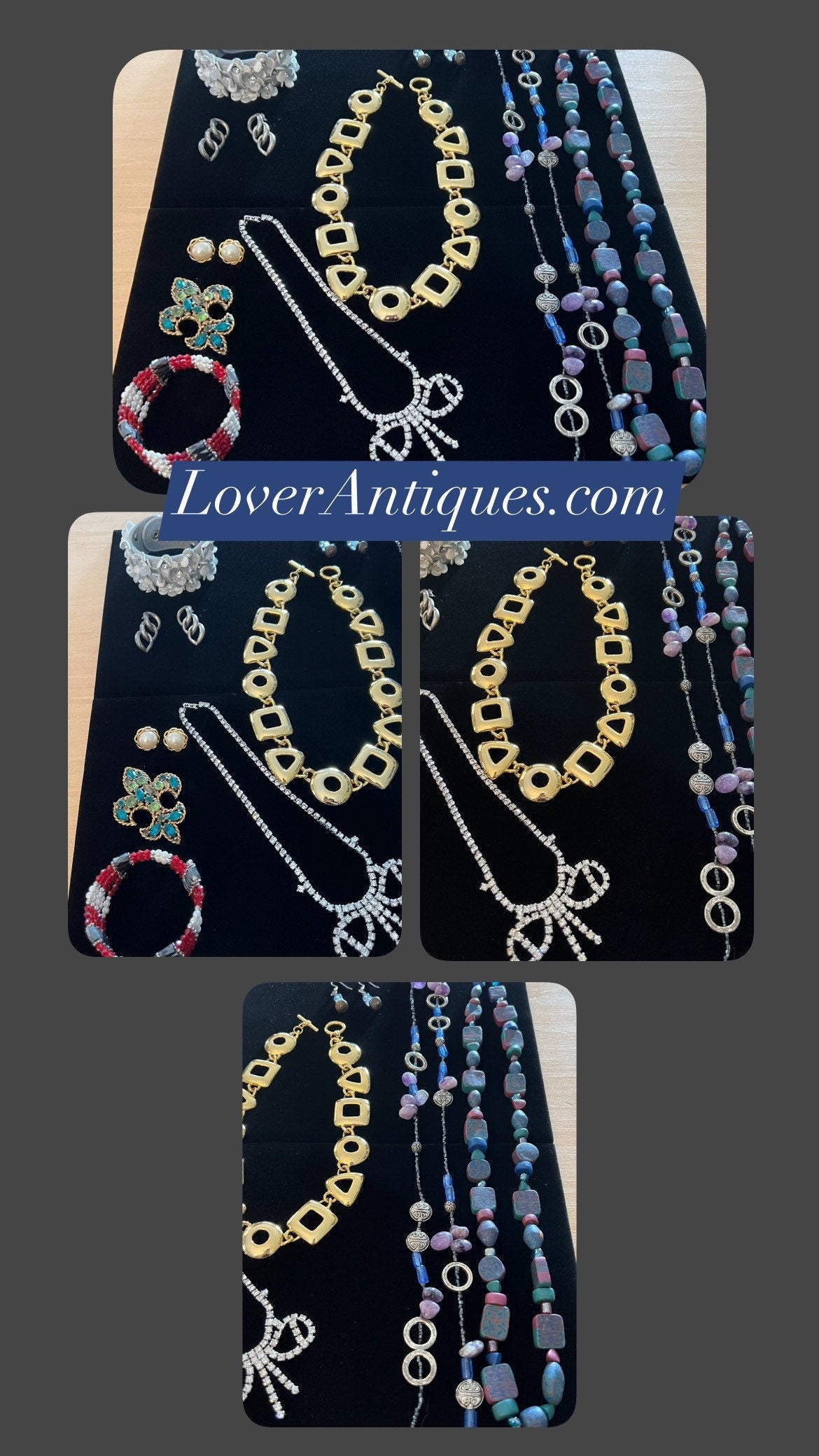 Vintage Earrings Necklace Bracelet Collection pieces Jewelry earring Lover Antiques
