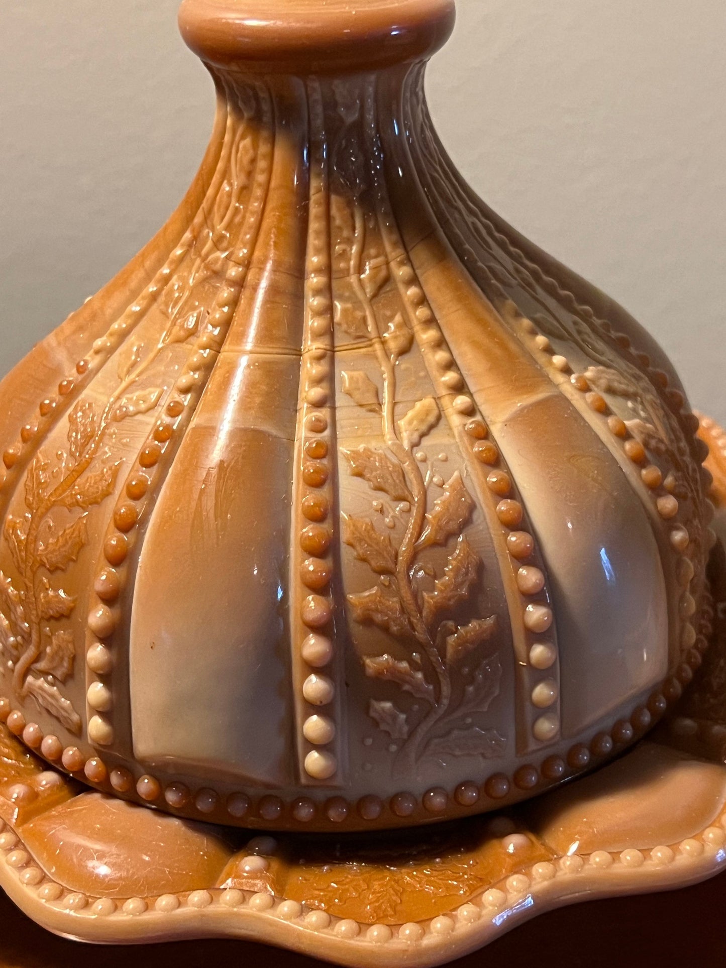 Vintage Russ Vogelsong Chocolate Slag Glass Covered Butter Dish Sugar Dish Creamer Summit Art Glass Lover Antiques and Vintage