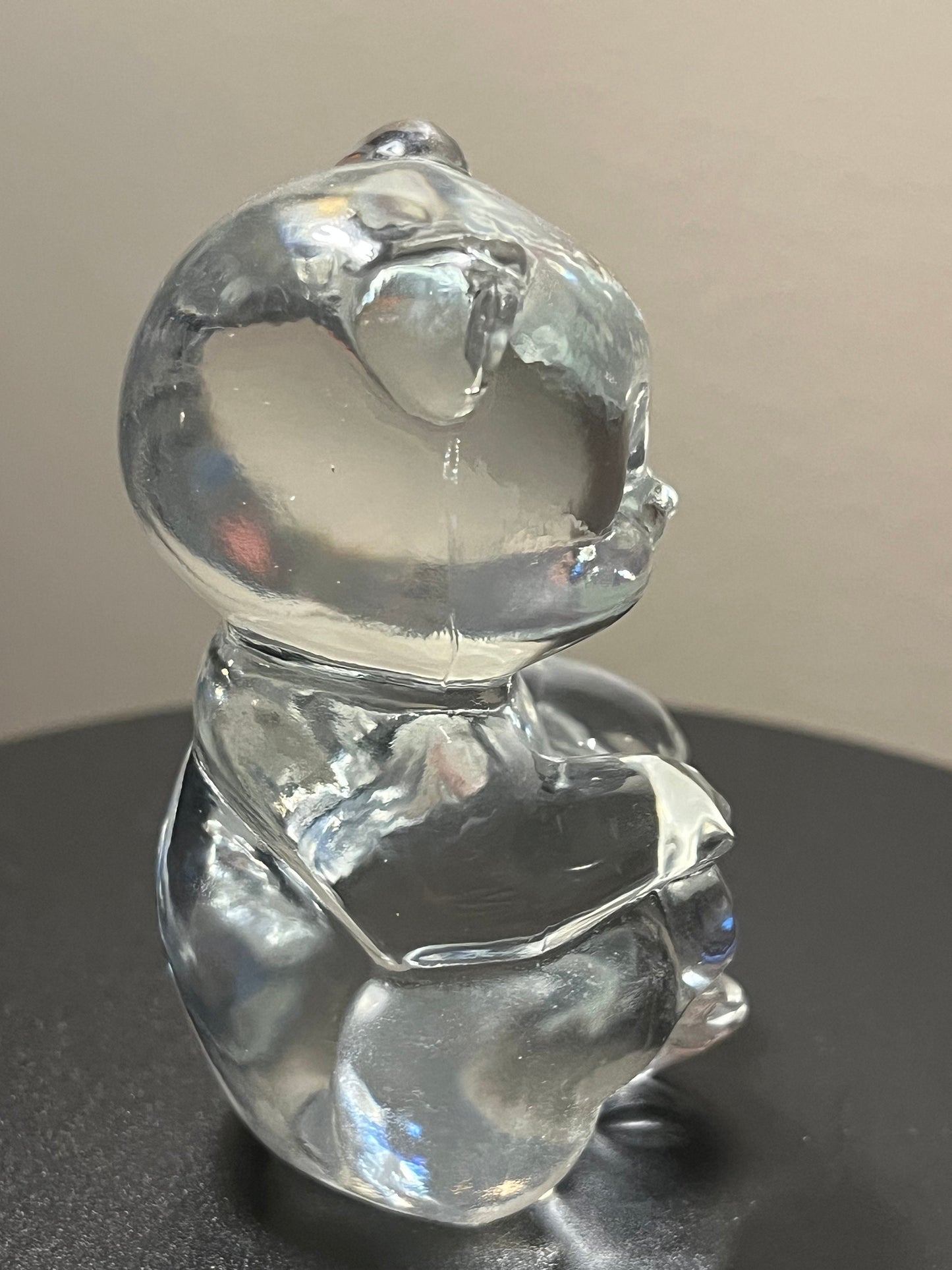 Vintage Fenton Clear Glass Bear Cub Animal Glass Art Paperweight Lover Antiques and Vintage