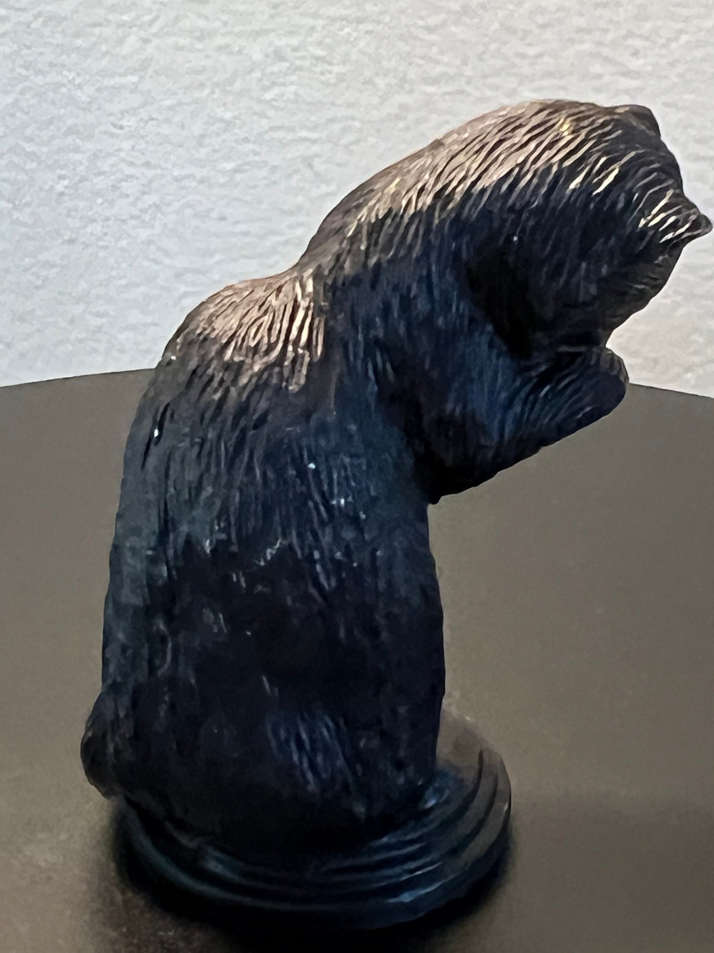 Vintage Pewter Sitting Cat Licking Its Paw by the Franklin Mint Statue Figurine Cats Kitten Art Lover Antiques and Vintage