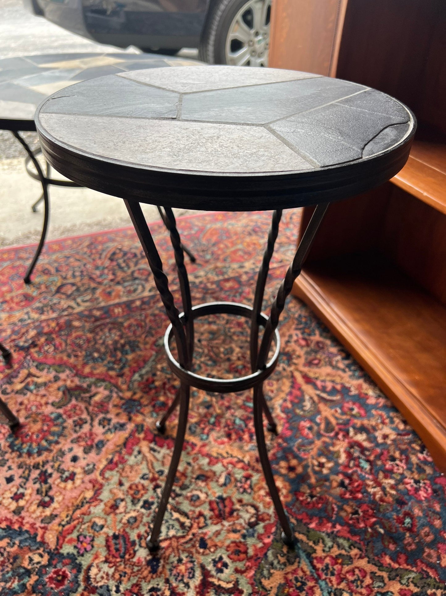Vintage Stone Mosaic Table Set of 3 Tables Coffee Table, End Tables Lover Antiques and Vintage furniture