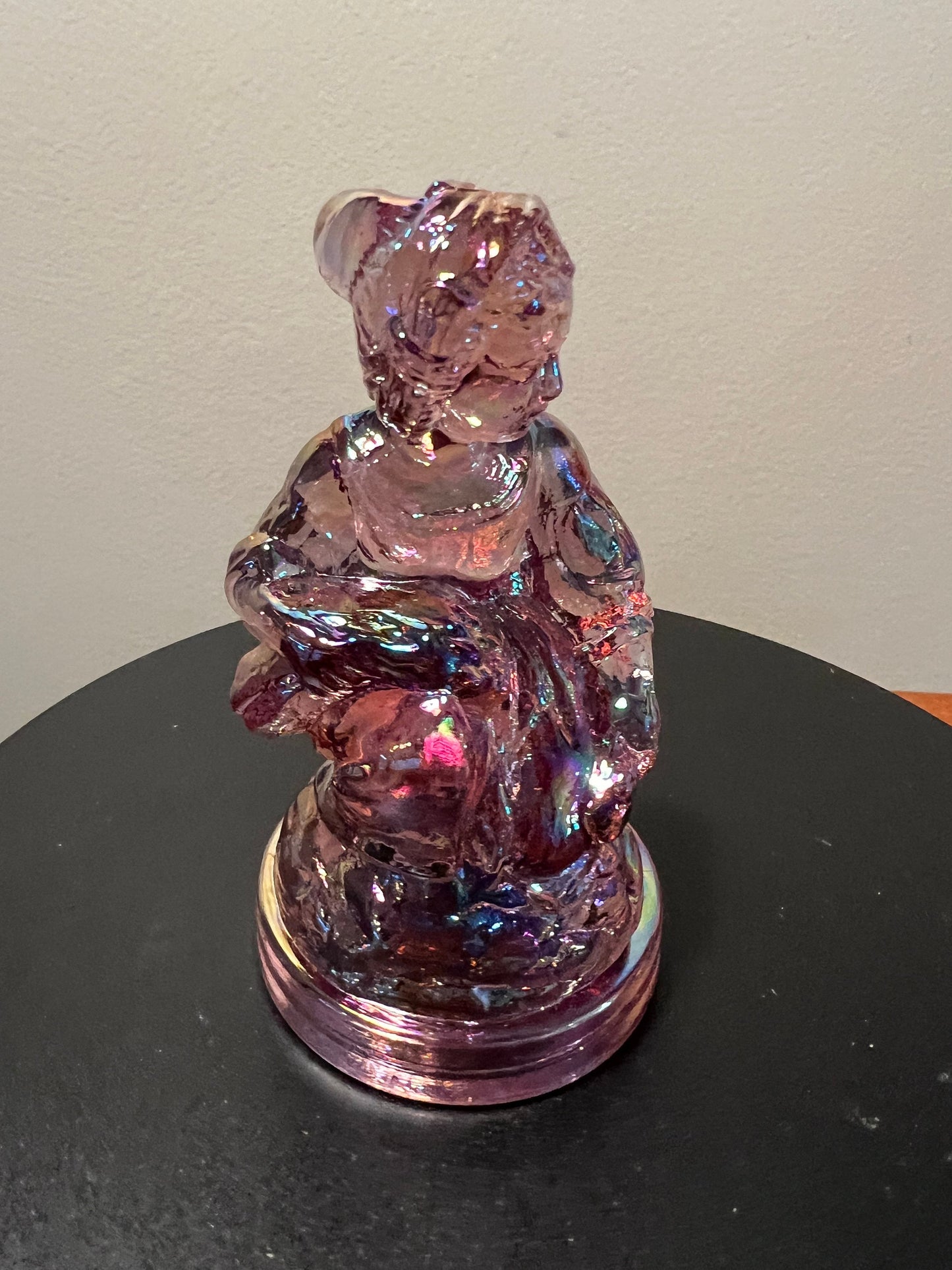 Vintage Little Women Amy Summit Art Iridescent Pink Glass Art Russ Vogelsong Sculpture Art Glass Figurine art Lover Antiques and Vintage