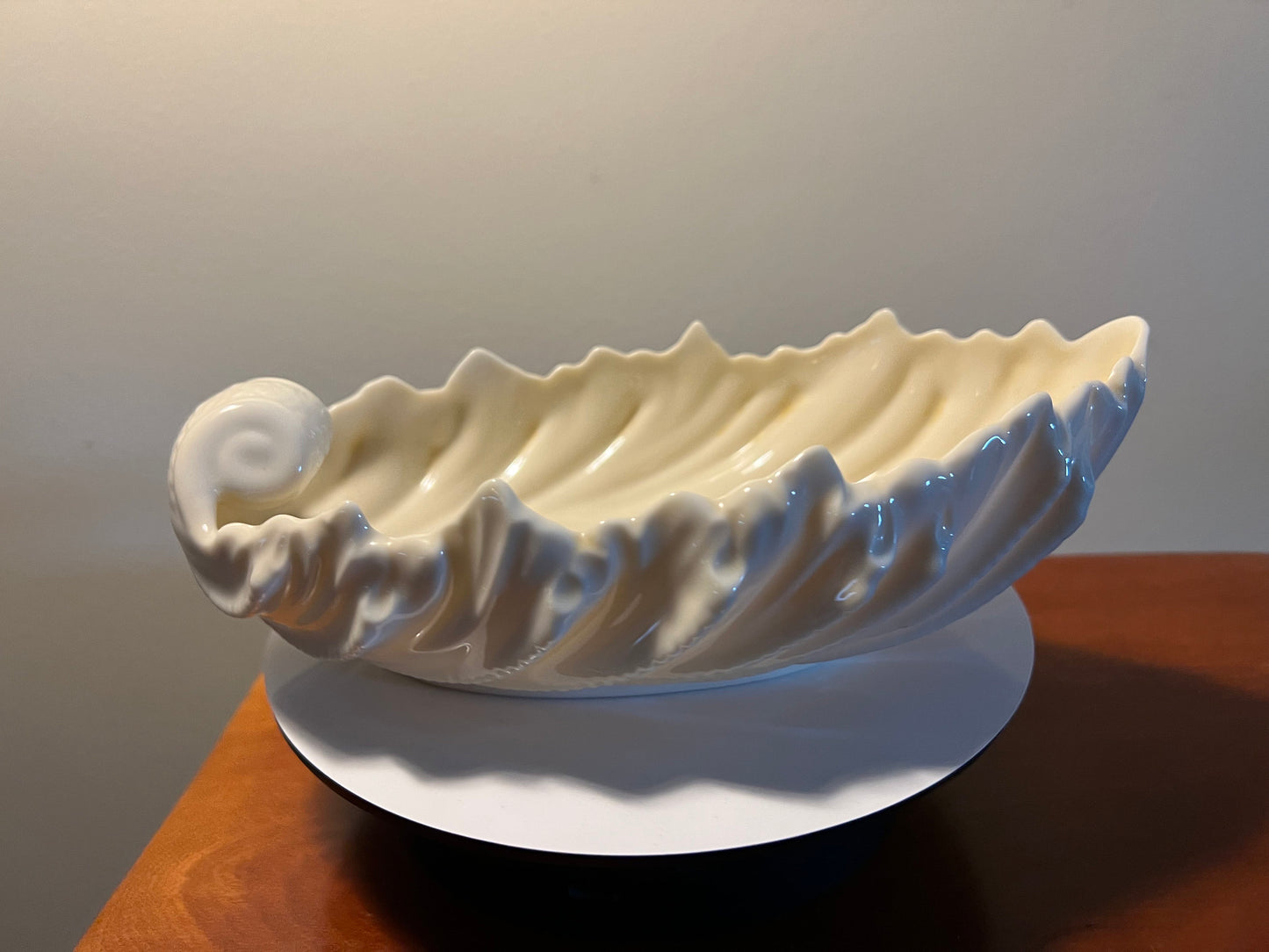 Vintage Lenox Cream Porcelain Acanthus Leaf Nut Bowl Dish Ivory Vintage Ceramic Made in USA Lover Antiques