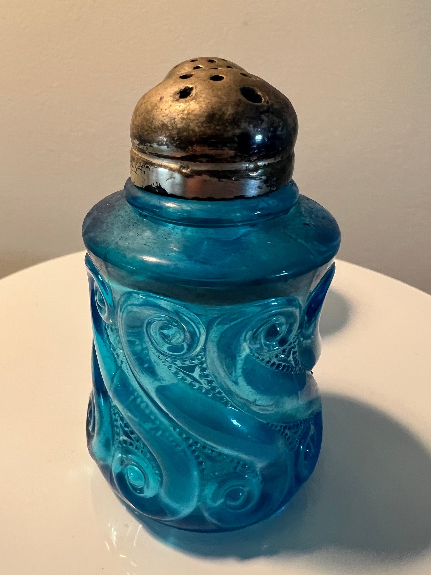 Antique EAPG Blue Glass Salt and Pepper Shakers National Dugan S. Repeat Blue Glass Art Matching Set Lover Antiques and Vintage