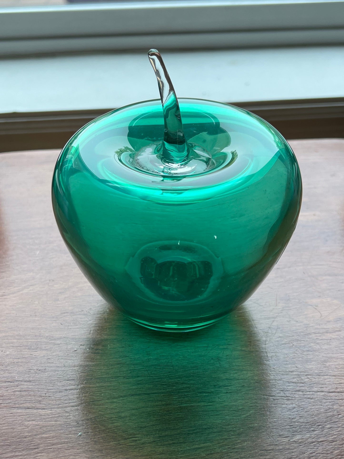 Vintage Blenko Green Glass Apple Paperweight Apples Bookend Green Glass Art Lover Antiques & Vintage