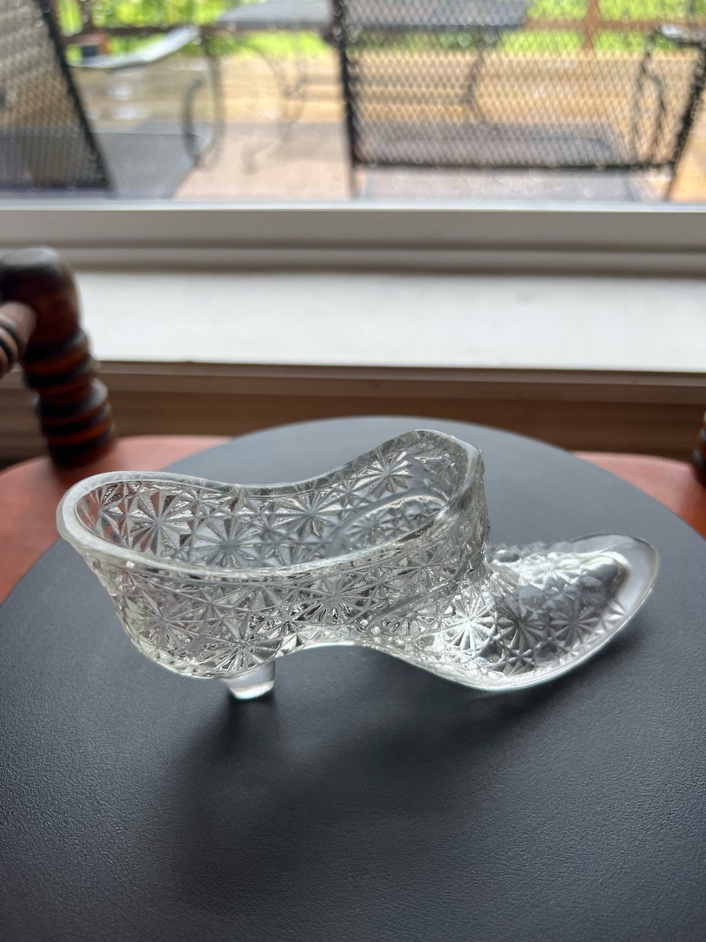 Vintage Fenton Daisy and Button Slipper Shoe Clear Princess Slipper Glass Art Lover Antiques and Vintage