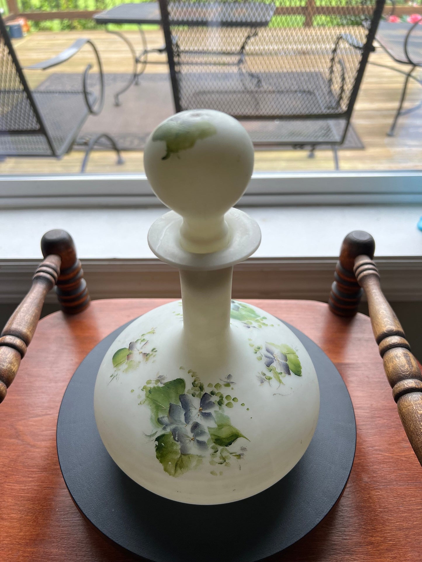 Antique Mount Washington Hand Blown Satin Lusterless Boudoir Glass Perfume Cologne Bottle Glass Art Lover Antiques and Vintage