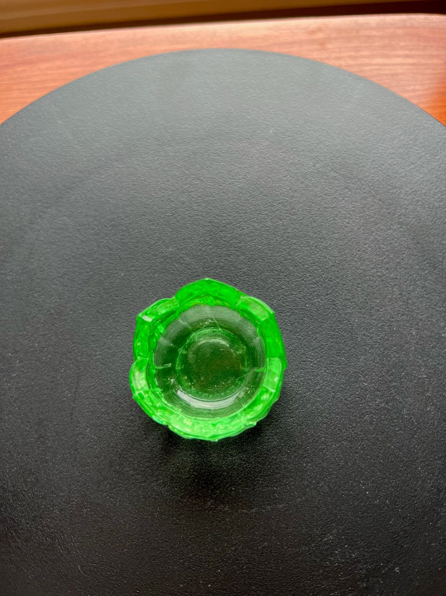 Vintage Westmoreland Green Lotus Salt Dish Vaseline Glows Flower Mini Cut Glass Figurine Uranium Toothpick Holder, Container Lover Antiques