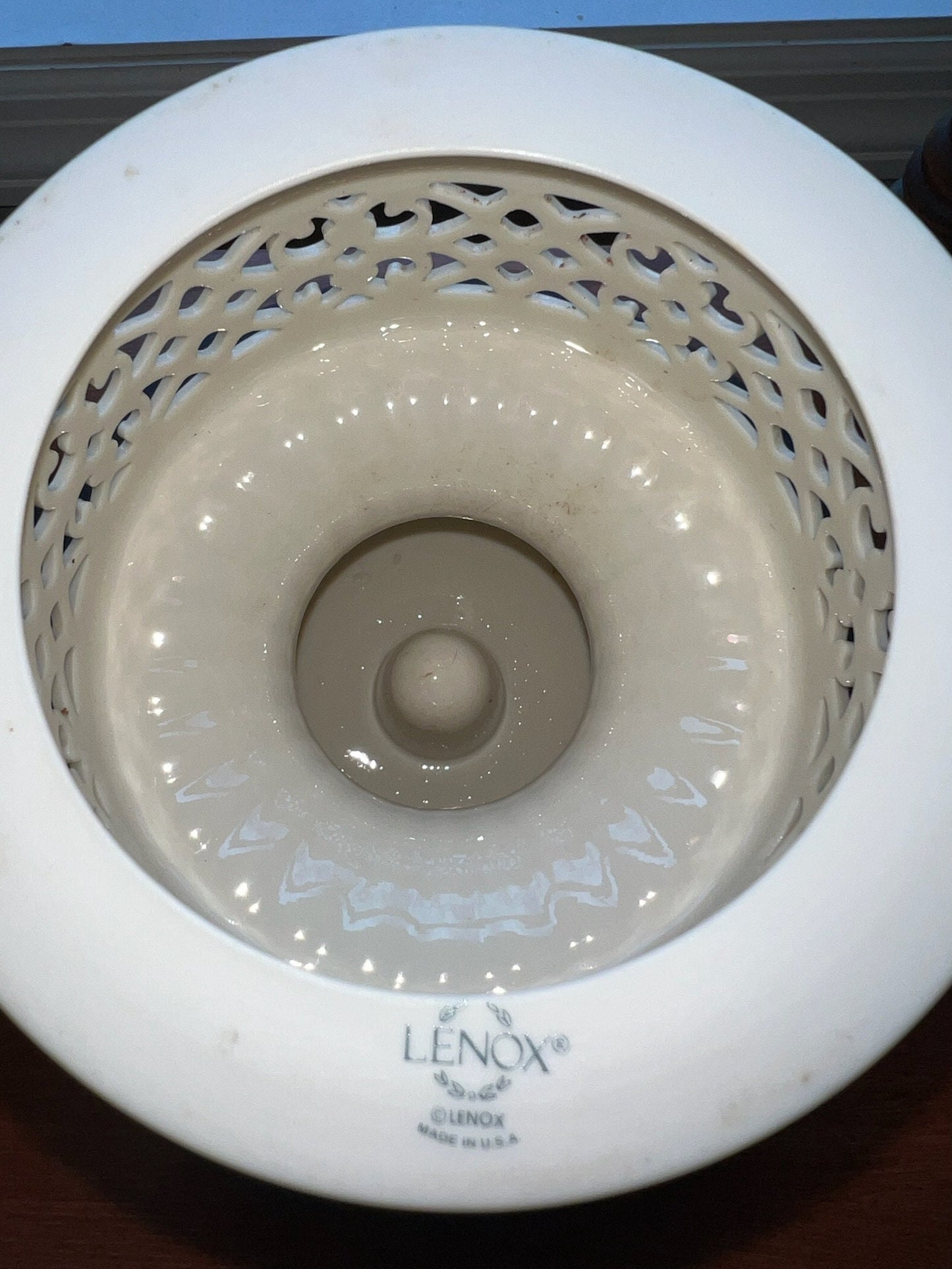 Vintage Lenox Illuminations Collection Pillar Ivory Candleholder Gold Gild Lover Antiques and Vintage
