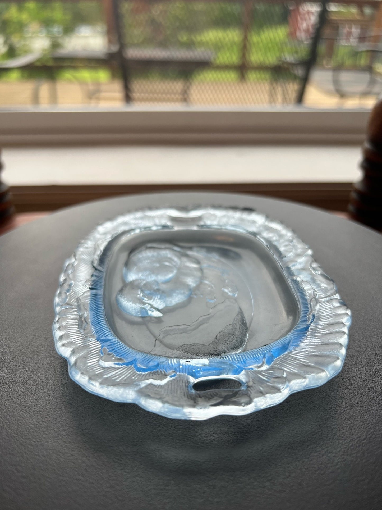 Vintage Pressed Glass Plate with Chick Emerging from Egg Clear Glass Art Small Plate Lover Antiques and Vintage