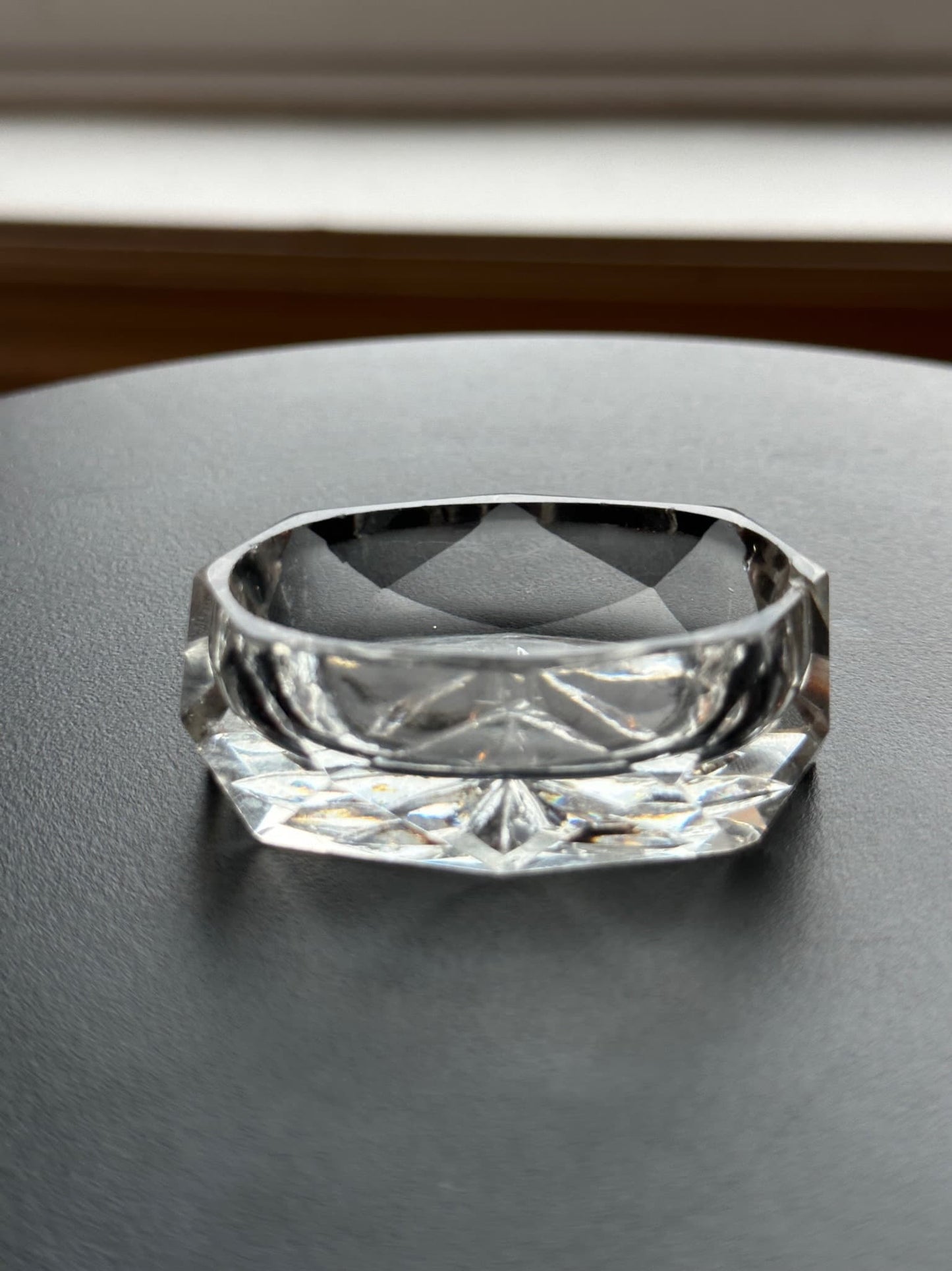 Vintage Clear Cut Glass Oval Crystal Dish, Container, Figurine, Sugar Dish, Toothpick Holder, Glass Art Lover Antiques and Vintage