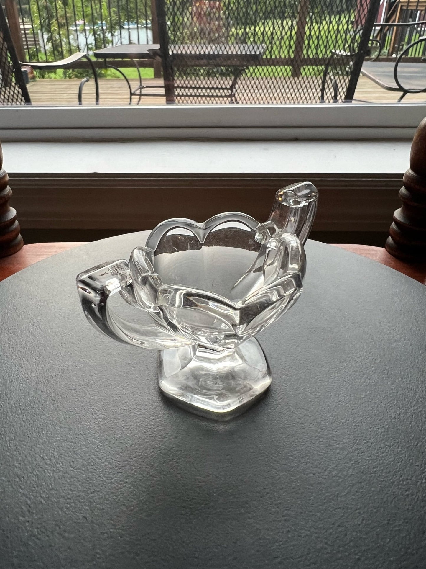 Vintage Cut Crystal Glass Trophy Salt Dish, Mini Cut Glass Figurine, Toothpick Holder, Salt Cellar, Small Container Lover Antiques Vintage