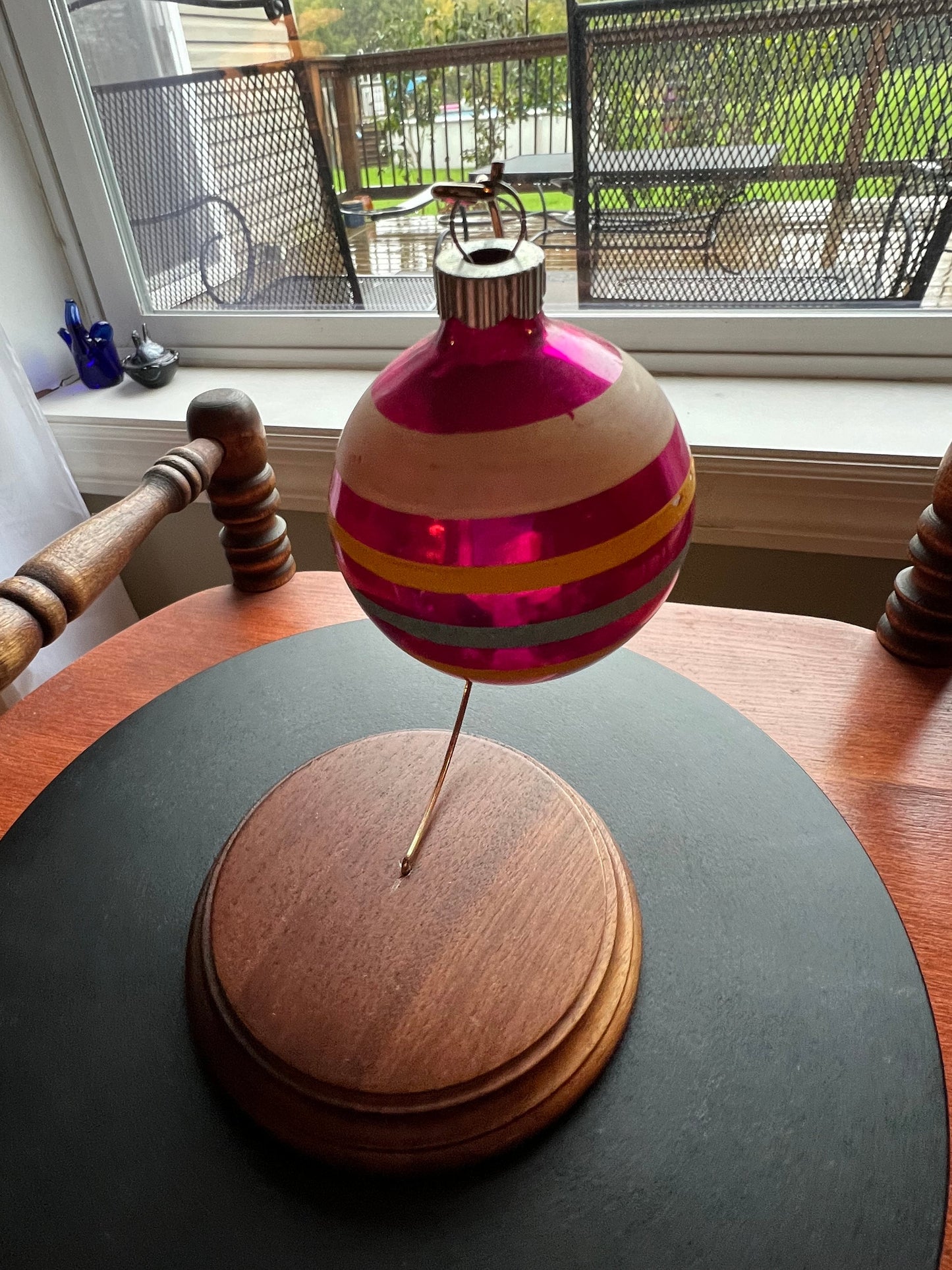 Vintage Shiny Brite Striped Ball Ornament Circle Circa 1940’s Lover Antiques and Vintage