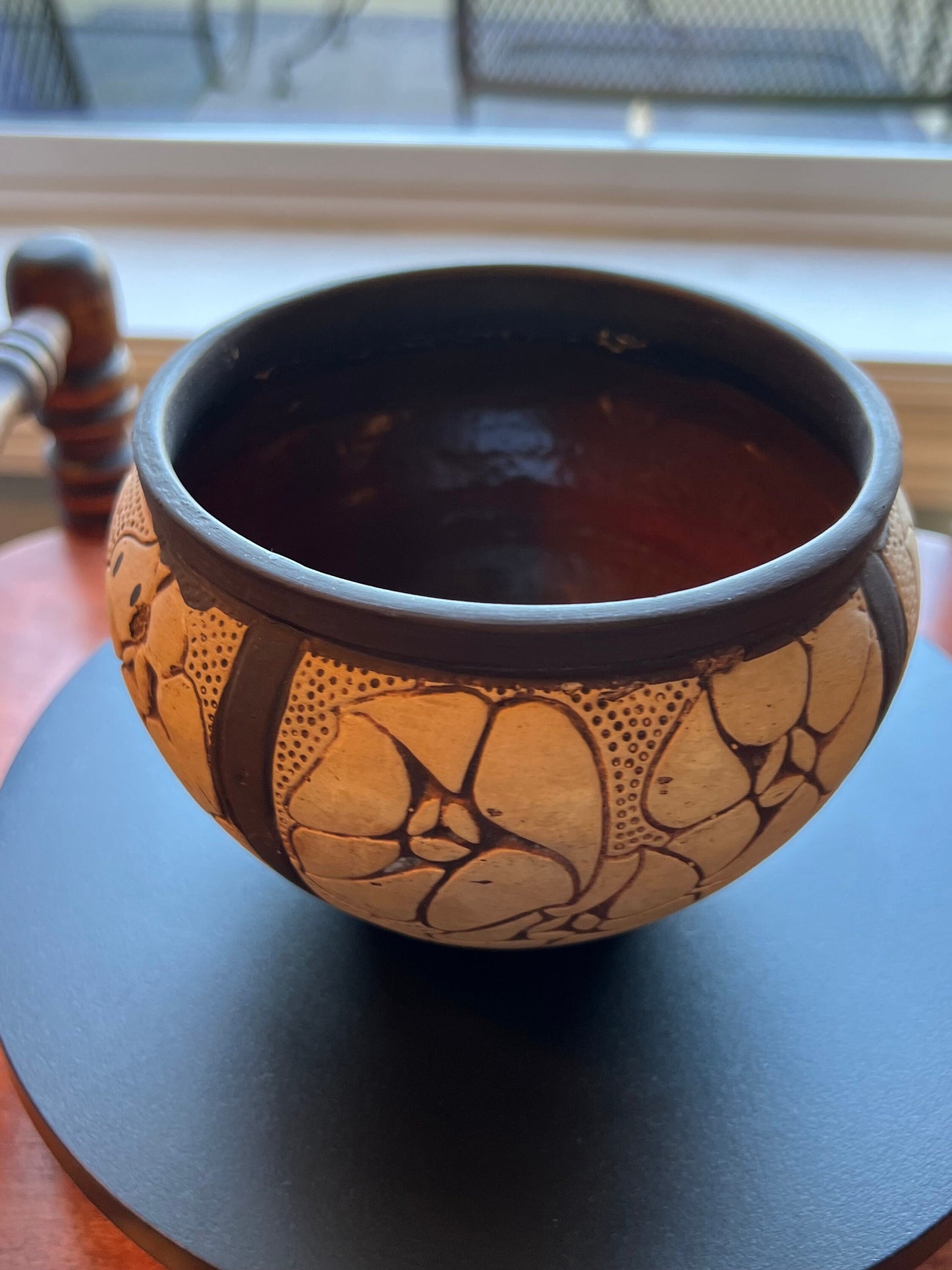 Vintage Weller Claywood Daisy Vase, Jardinere Pot, Burnt Wood Vase, Lover Antiques and Vintage
