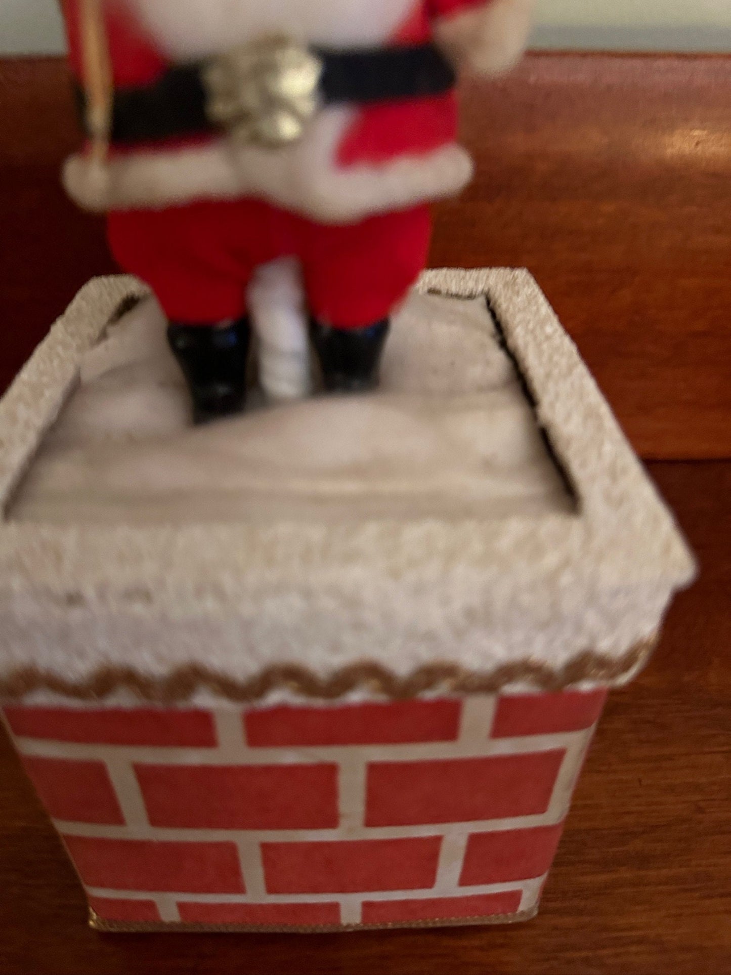 Vintage Santa Claus Wind Up Chimney Music Box, Santa Claus is Coming to Town, Vintage Santa Music Box, Lover Antiques and Vintage