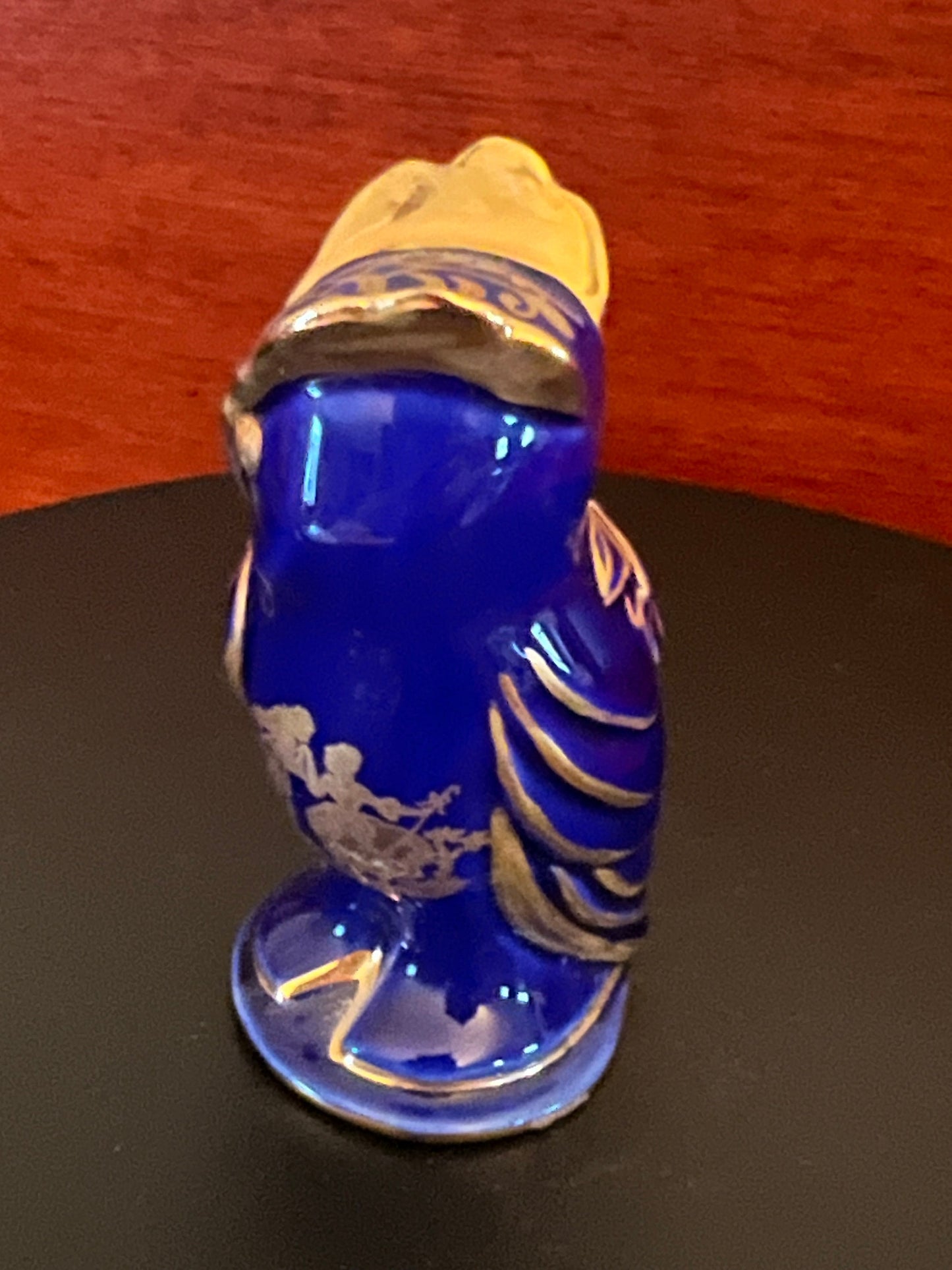 Vintage Cobalt Blue Owl Figurine, House of Faberge by the Franklin Mint Owl Statue, Limoges Owl, Lover Antiques and Vintage