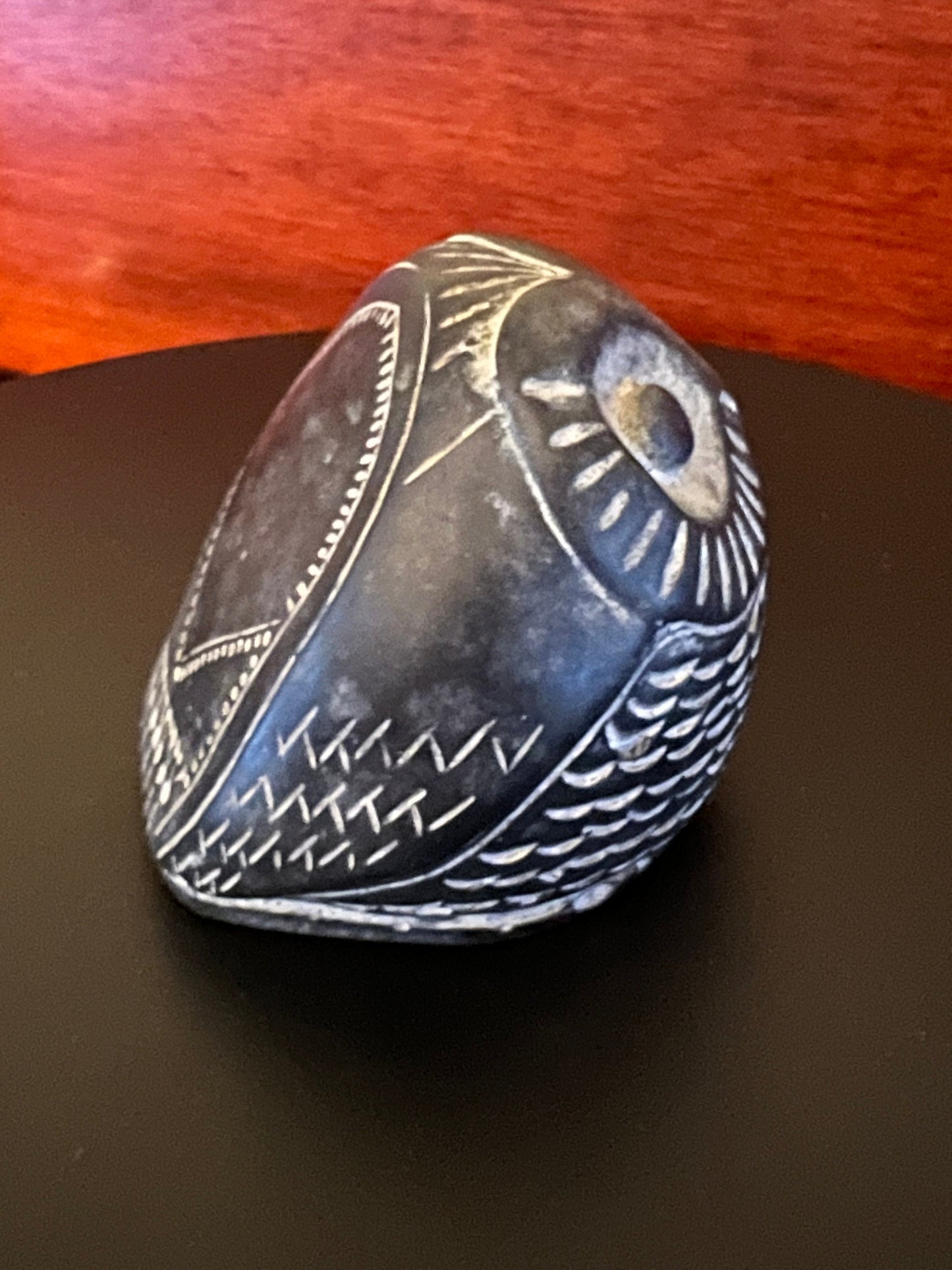 Vintage Pearlite Stonecraft Black & White Owl, Canada by Stonecraft Owl, Soapstone Owl Figurine, Lover Antiques and Vintage