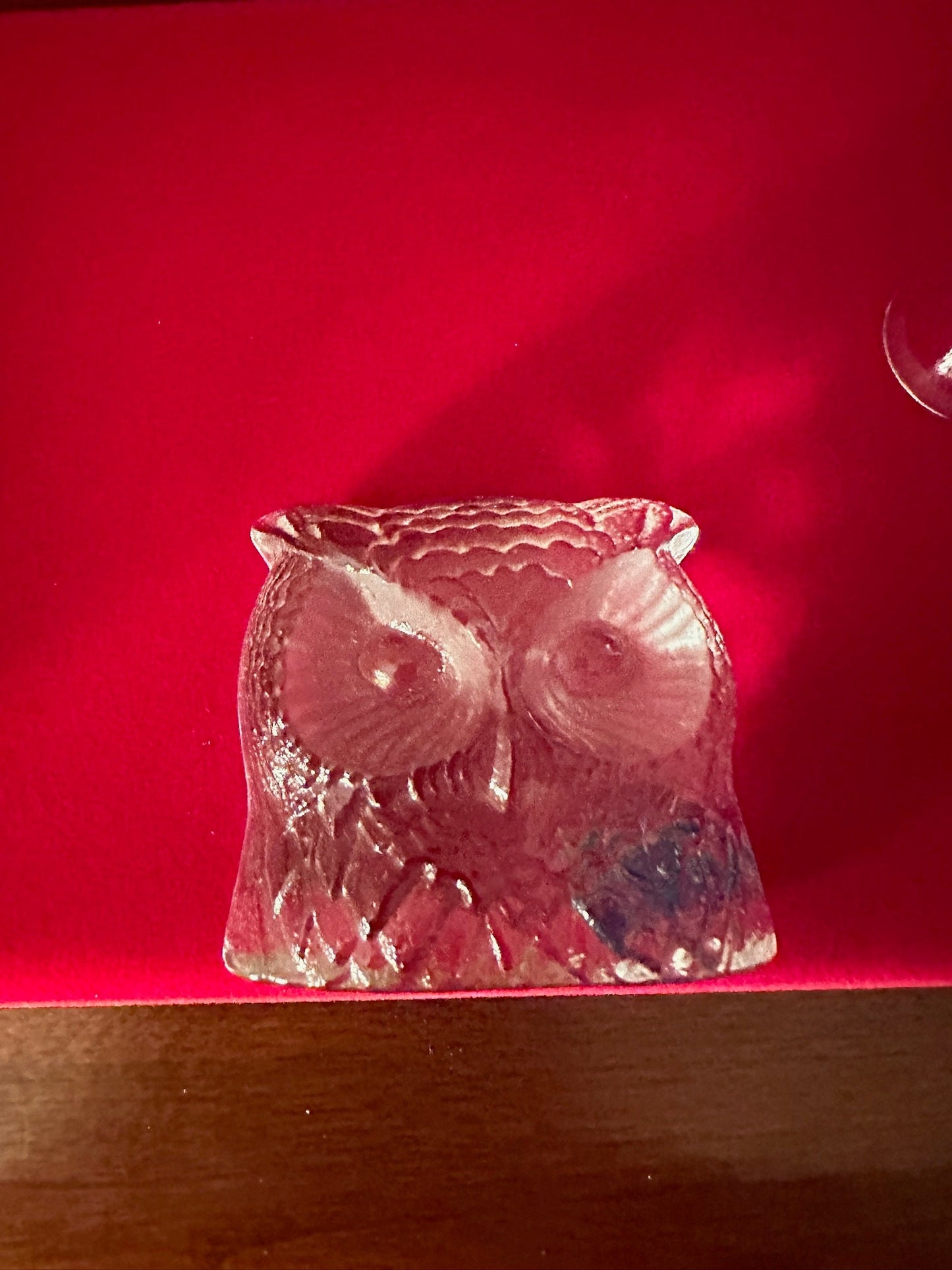 Vintage Glass Owl Paperweight by Swedish Nybo, Vintage Glass Art Owl, Swedish Glass Owl, Lover Antiques and Vintage