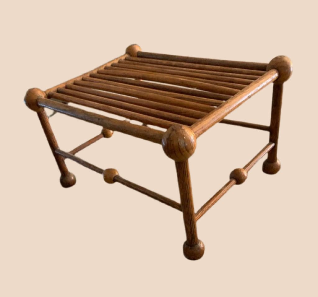 Antique Cushman Stool No. 10, Only Made in 1894-95, Cushman Colonial Creations Stool, Rod and Ball Stool, Lover Antiques and Vintage