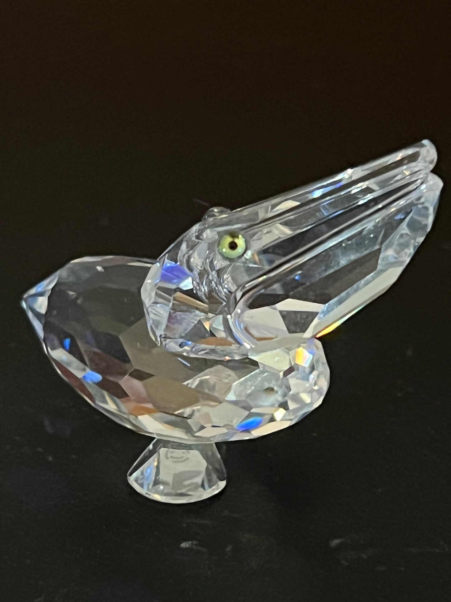 Vintage Swarvoski Pelican Crystal Figurine, Pelican Glass Art Mini Figure, Lover Antiques and Vintage