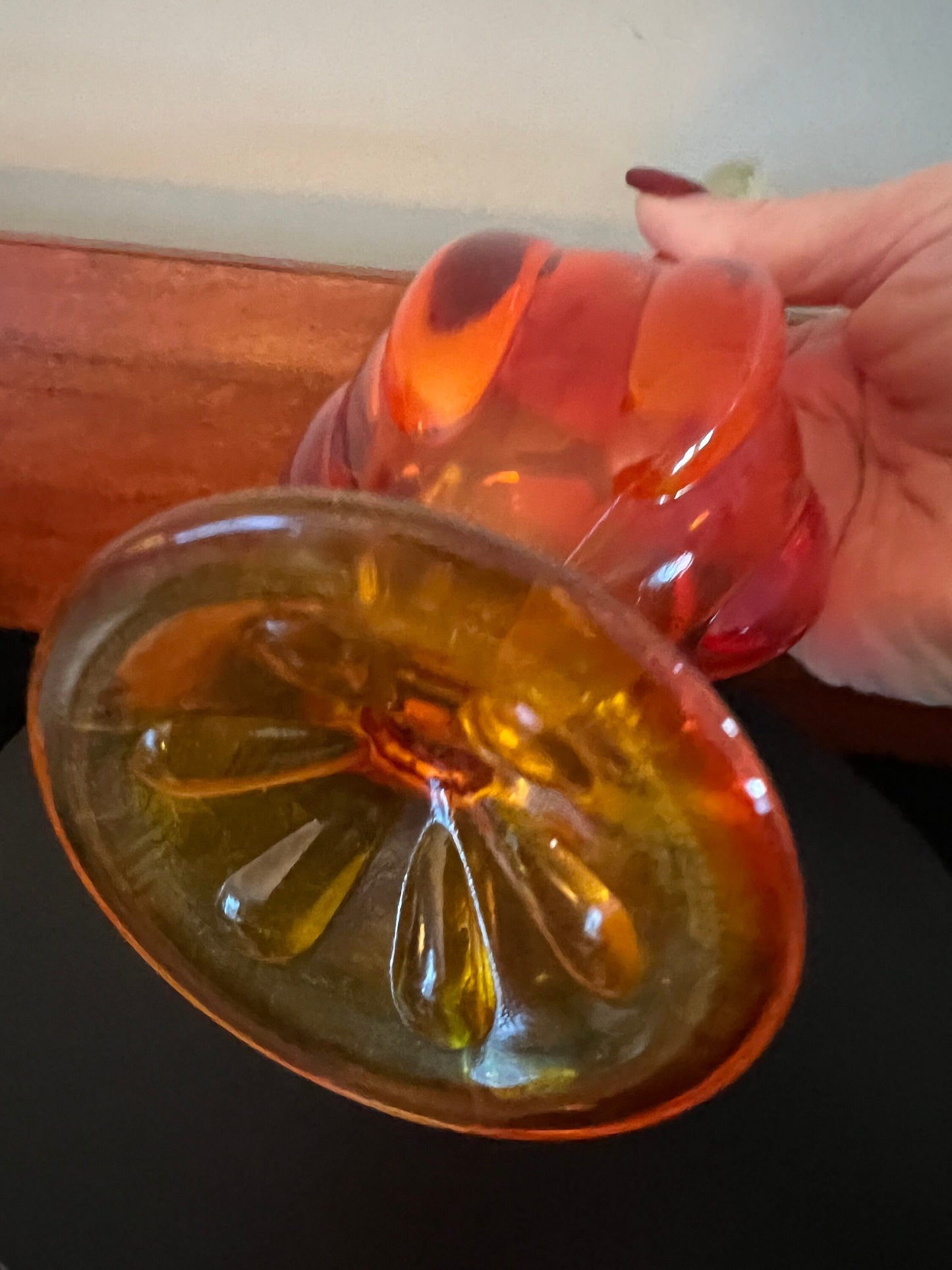 Vintage Westmoreland Depression Glass Shell & Jewel Creamer Pitcher Floral Quality Vintage Flower Marigold Iridescent Carnival Ornate Beaded
